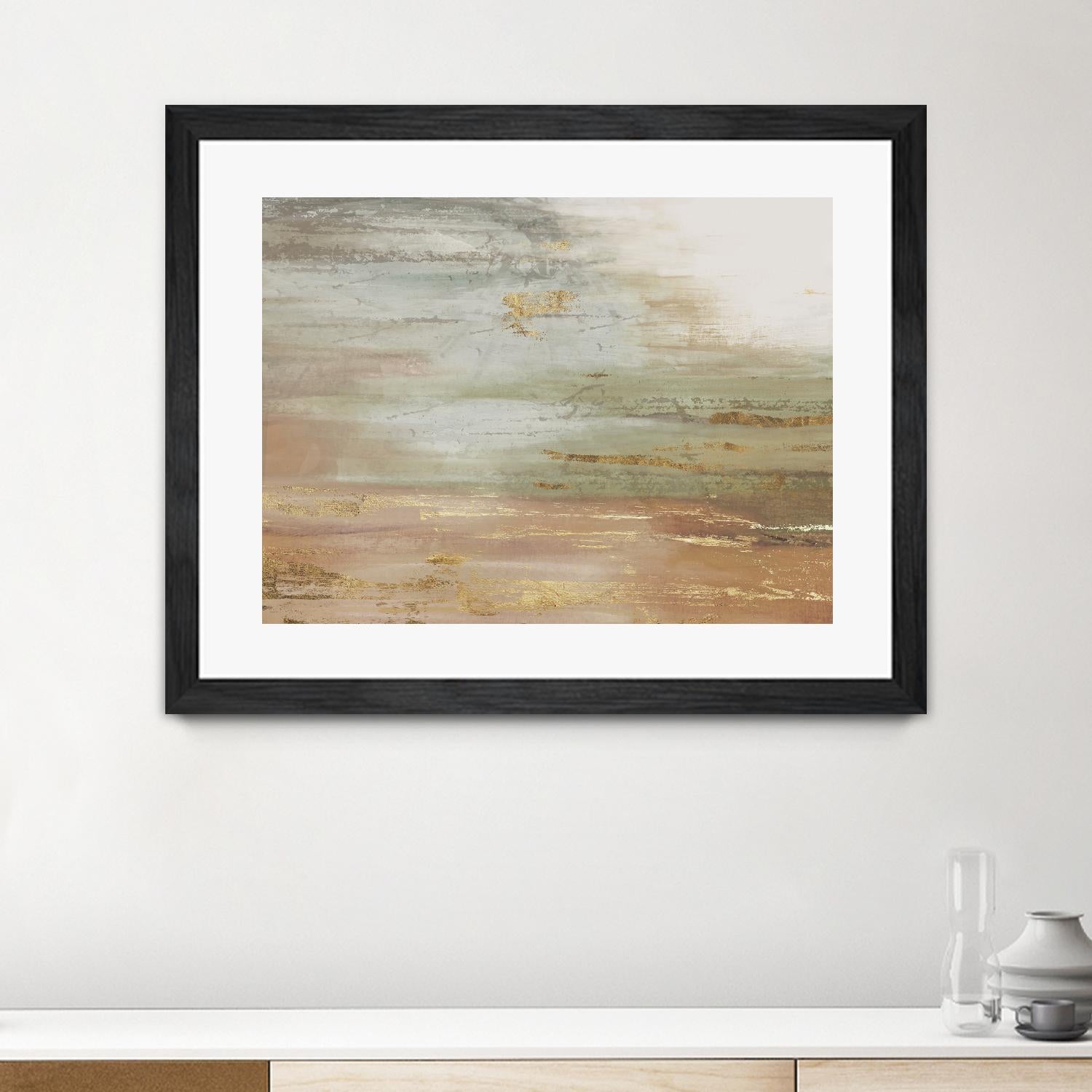 Gold & Blush Coast by PI Studio on GIANT ART - green abstract