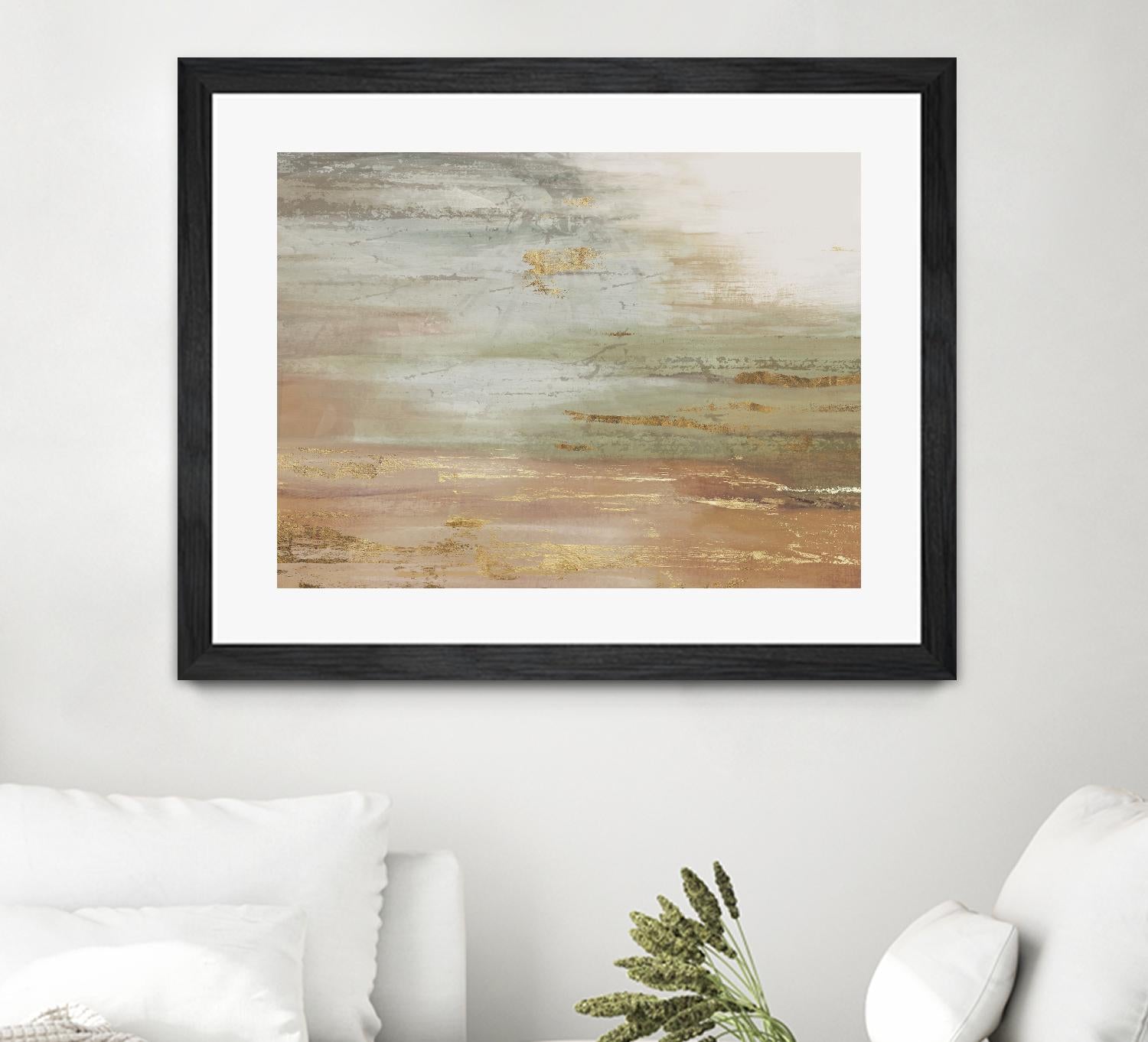 Gold & Blush Coast by PI Studio on GIANT ART - green abstract
