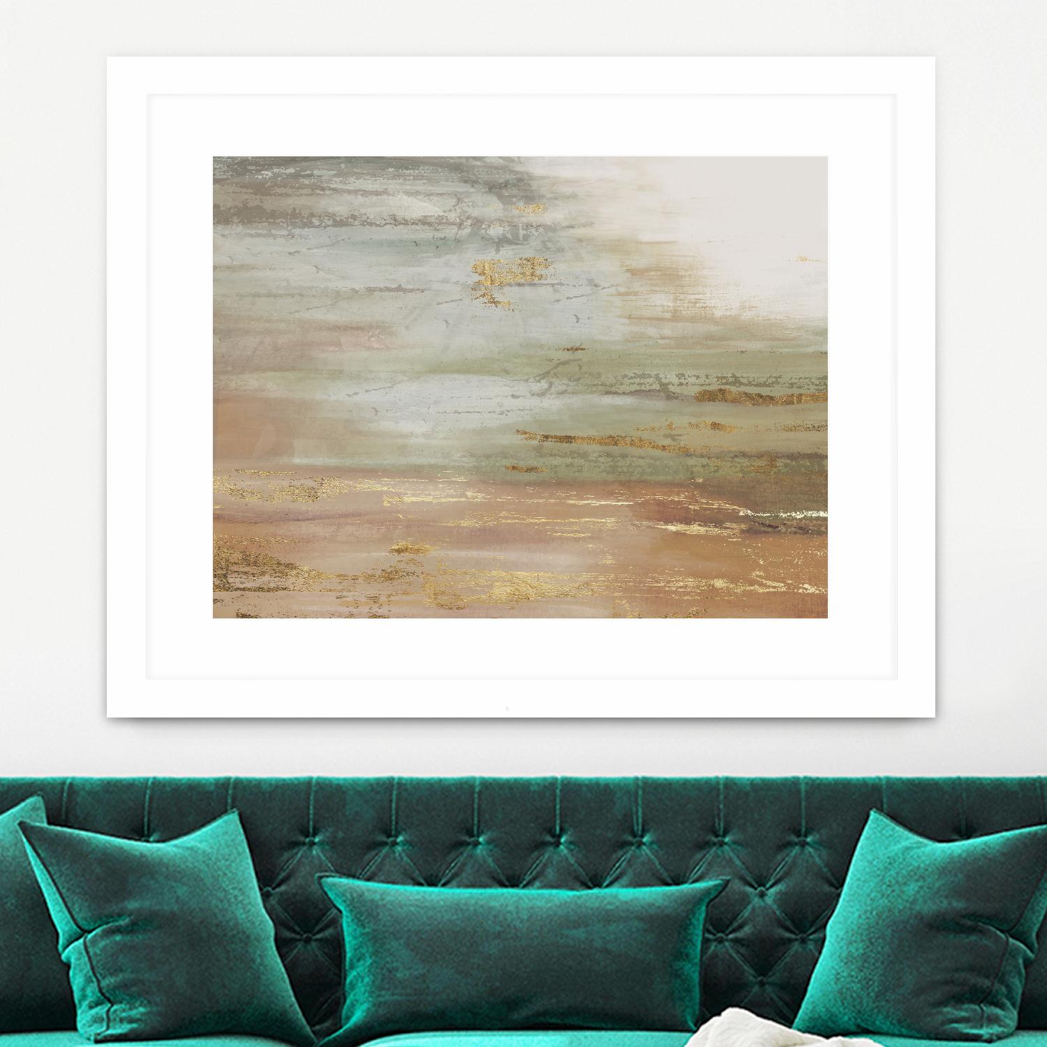 Gold & Blush Coast by PI Studio on GIANT ART - green abstract
