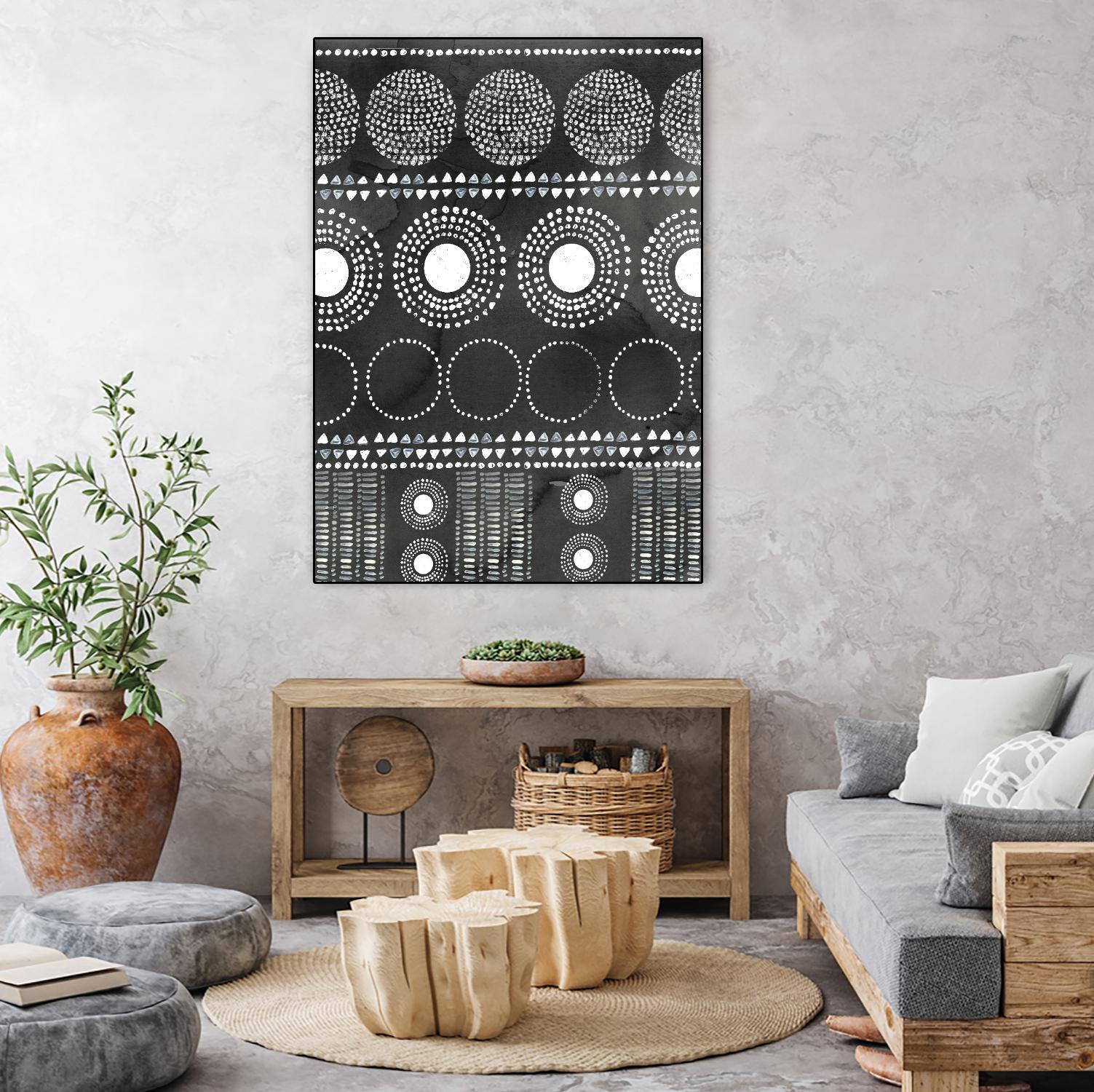 African I Black Version by PI Studio on GIANT ART - white abstract