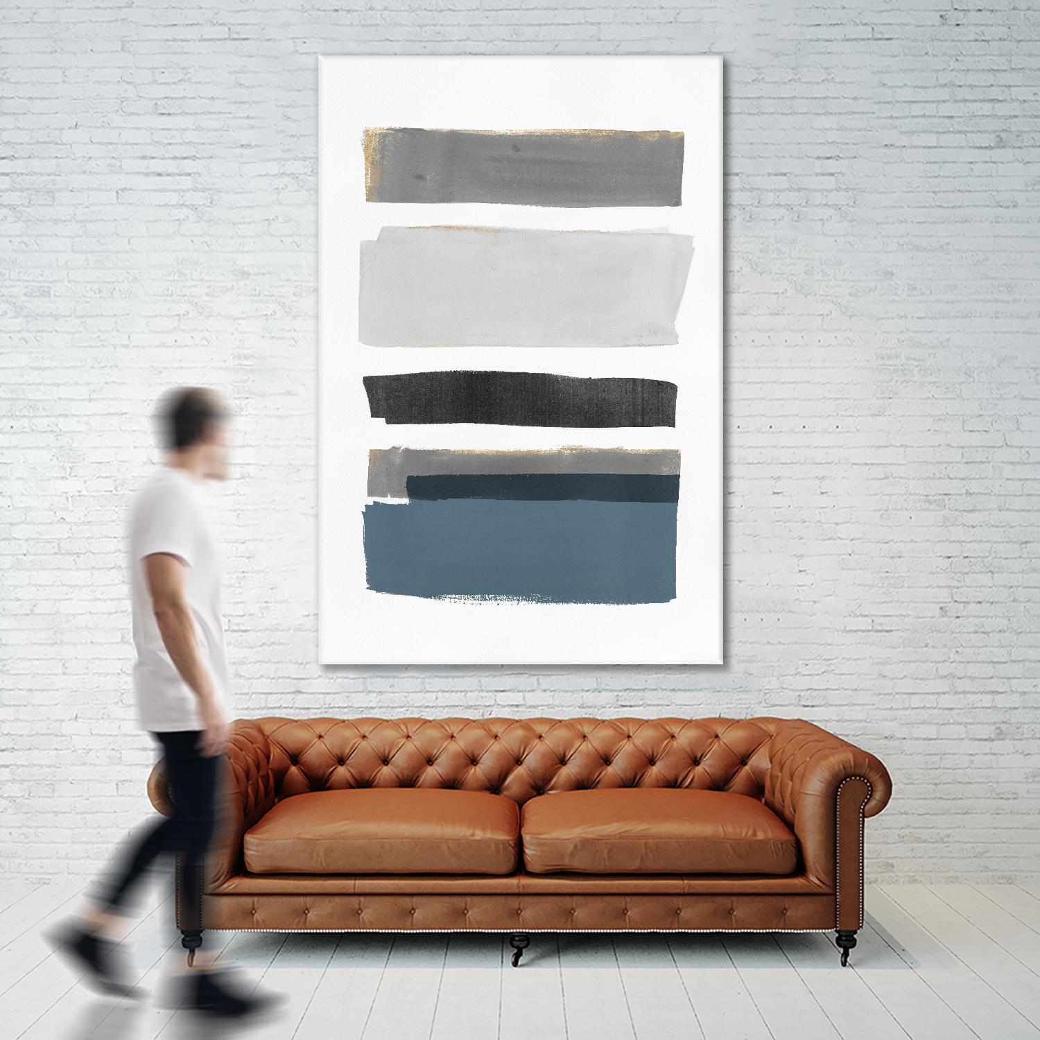 stacked Stripes I by Pi Studio on GIANT ART - gold shapes stripes