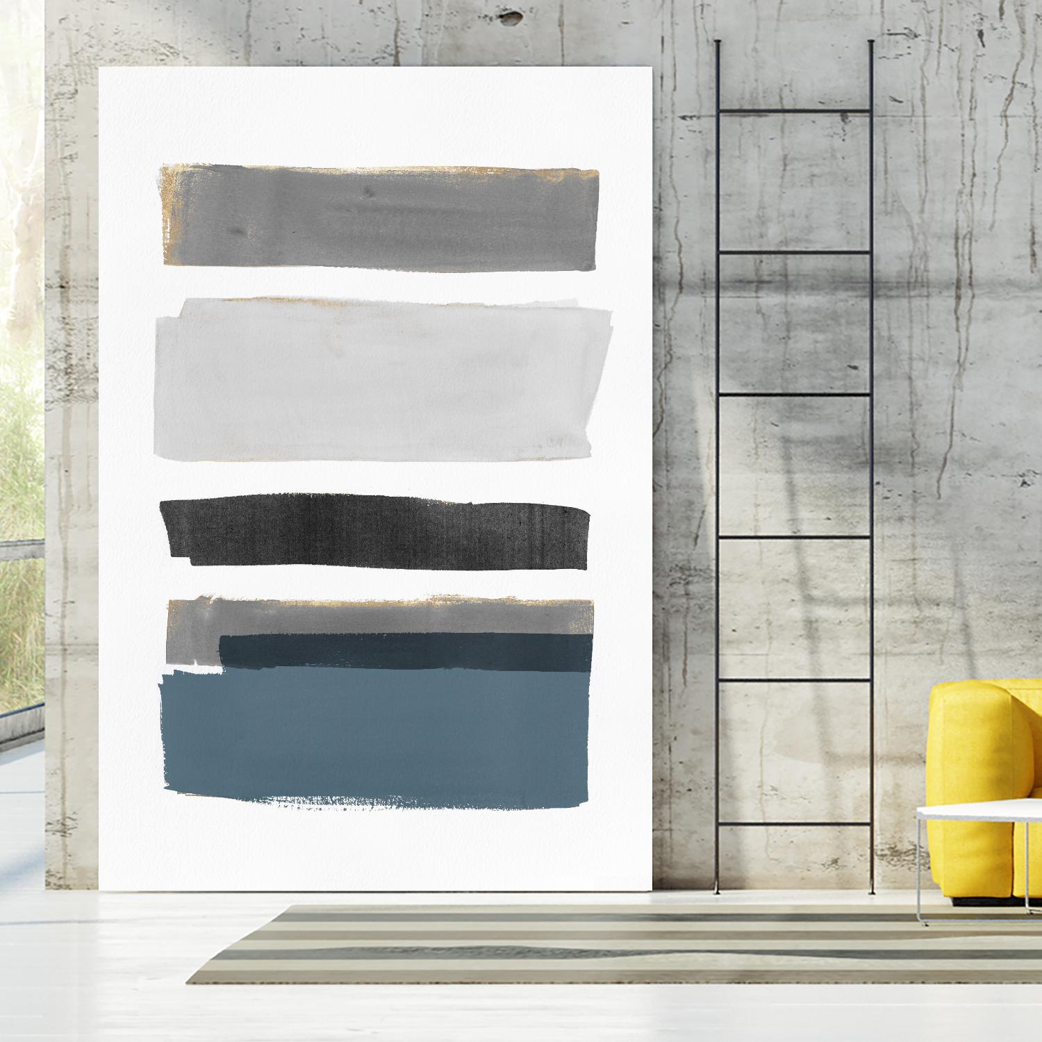 stacked Stripes I by Pi Studio on GIANT ART - gold shapes stripes