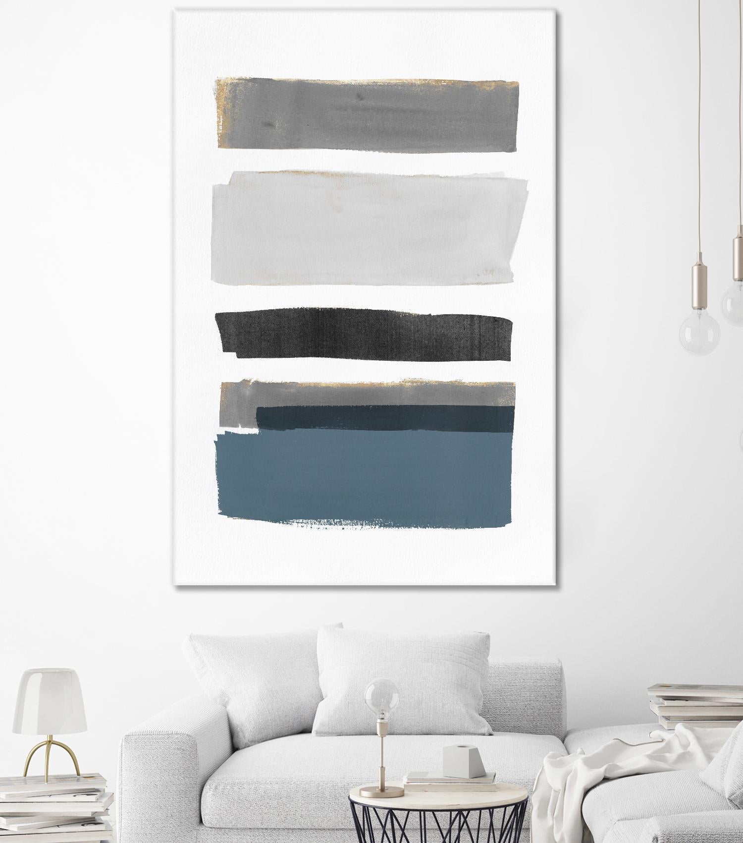 stacked Stripes I by Pi Studio on GIANT ART - gold shapes stripes