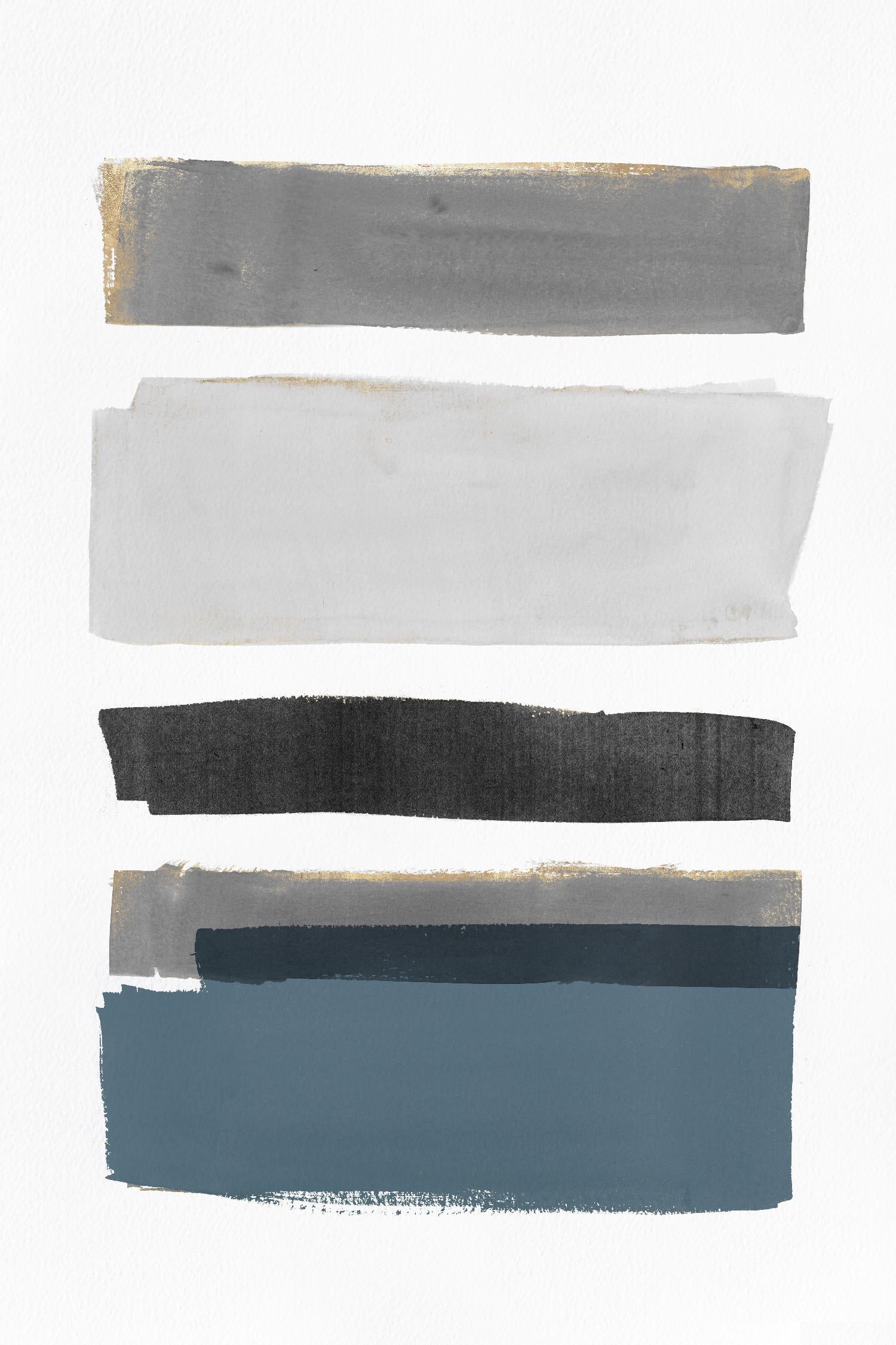 stacked Stripes I by Pi Studio on GIANT ART - gold shapes stripes