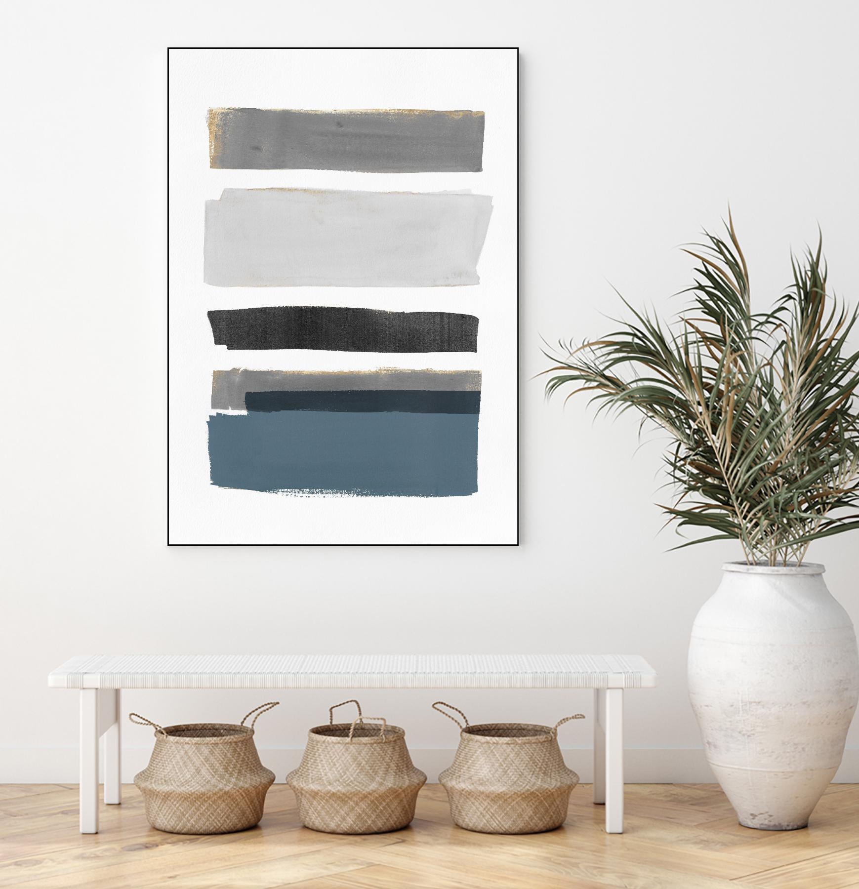 stacked Stripes I by Pi Studio on GIANT ART - gold shapes stripes