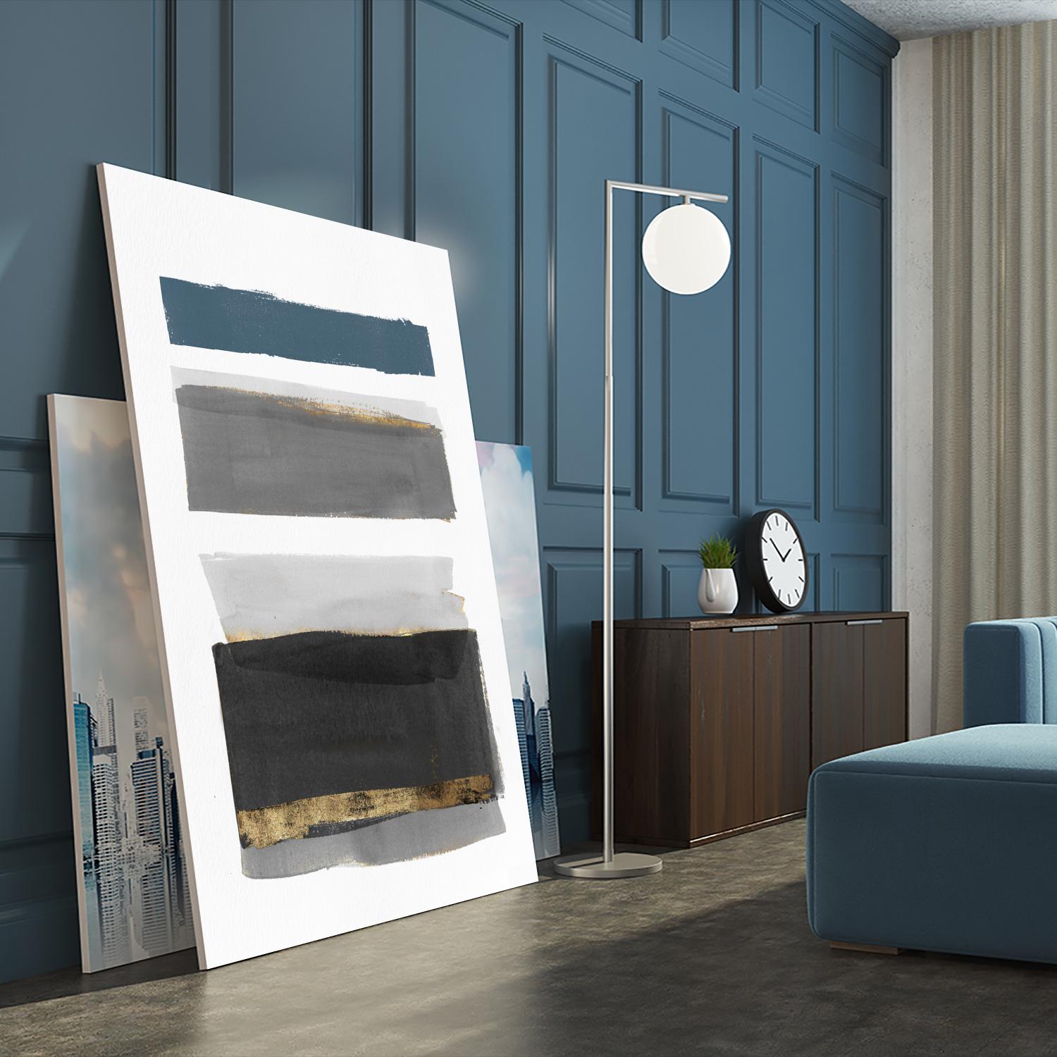 Stacked Stripes II by PI Studio on GIANT ART - gold shapes