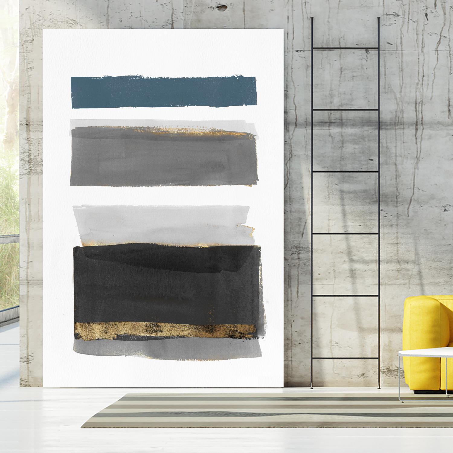 Stacked Stripes II by PI Studio on GIANT ART - gold shapes