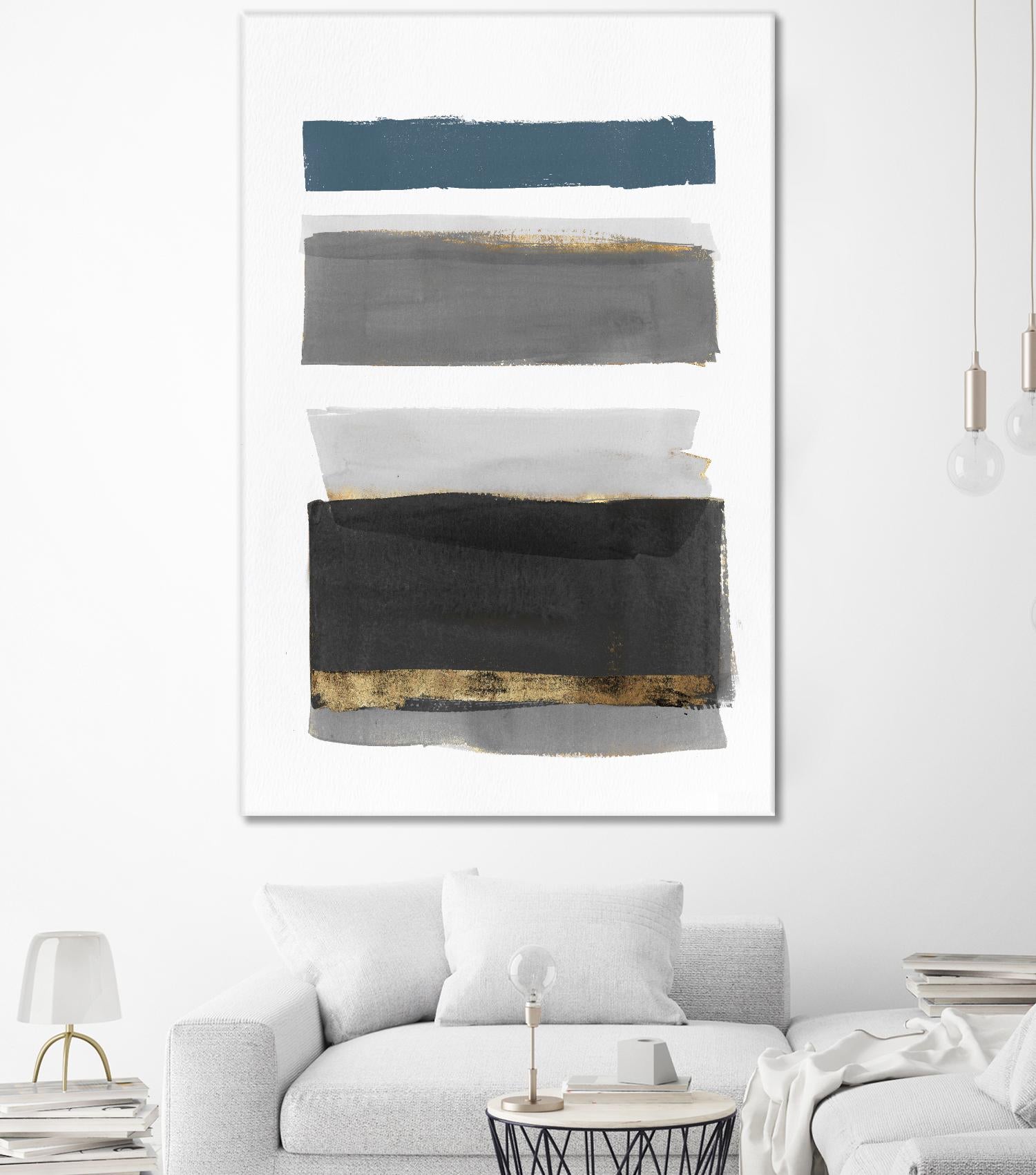 Stacked Stripes II by PI Studio on GIANT ART - gold shapes