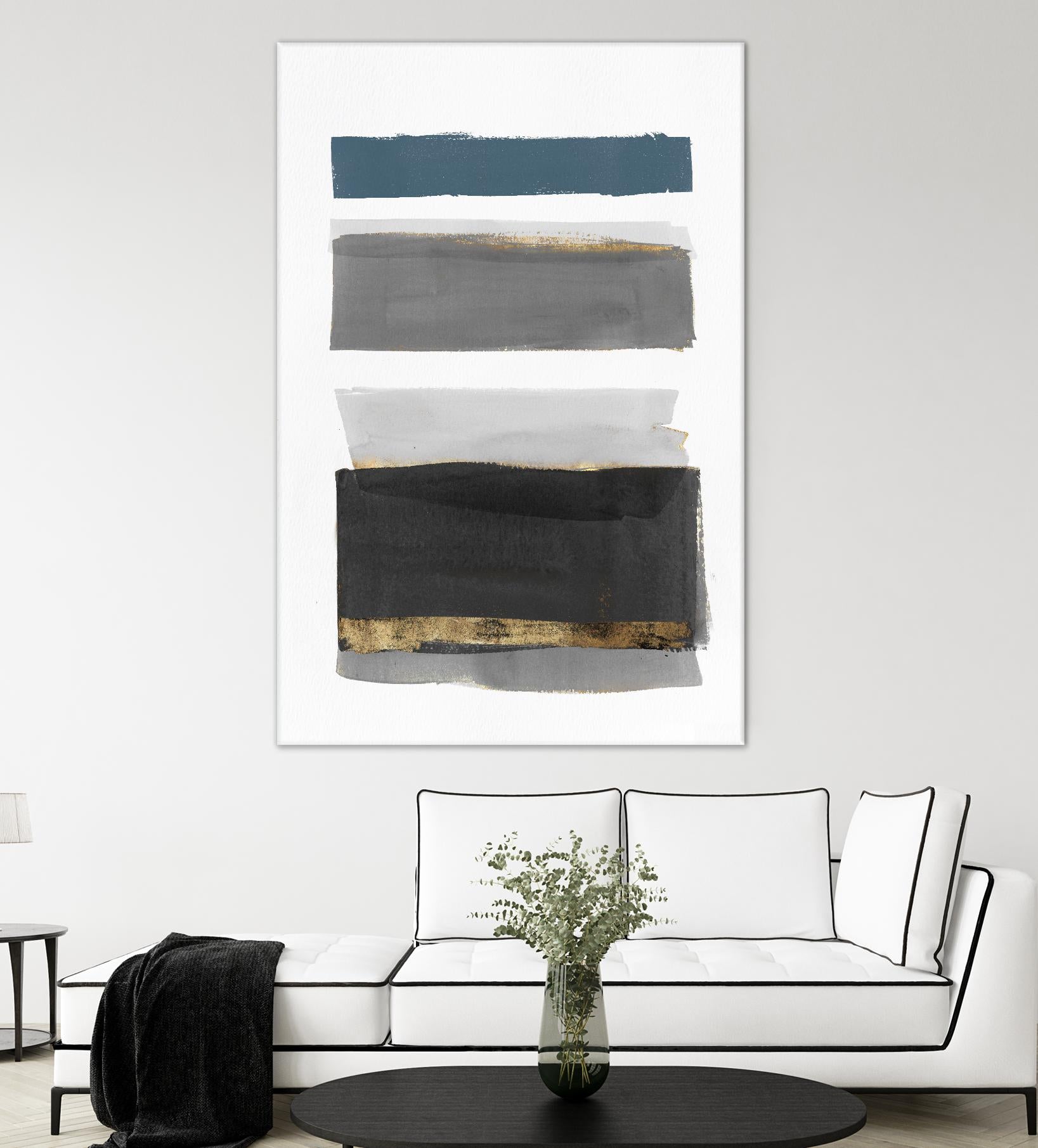 Stacked Stripes II by PI Studio on GIANT ART - gold shapes