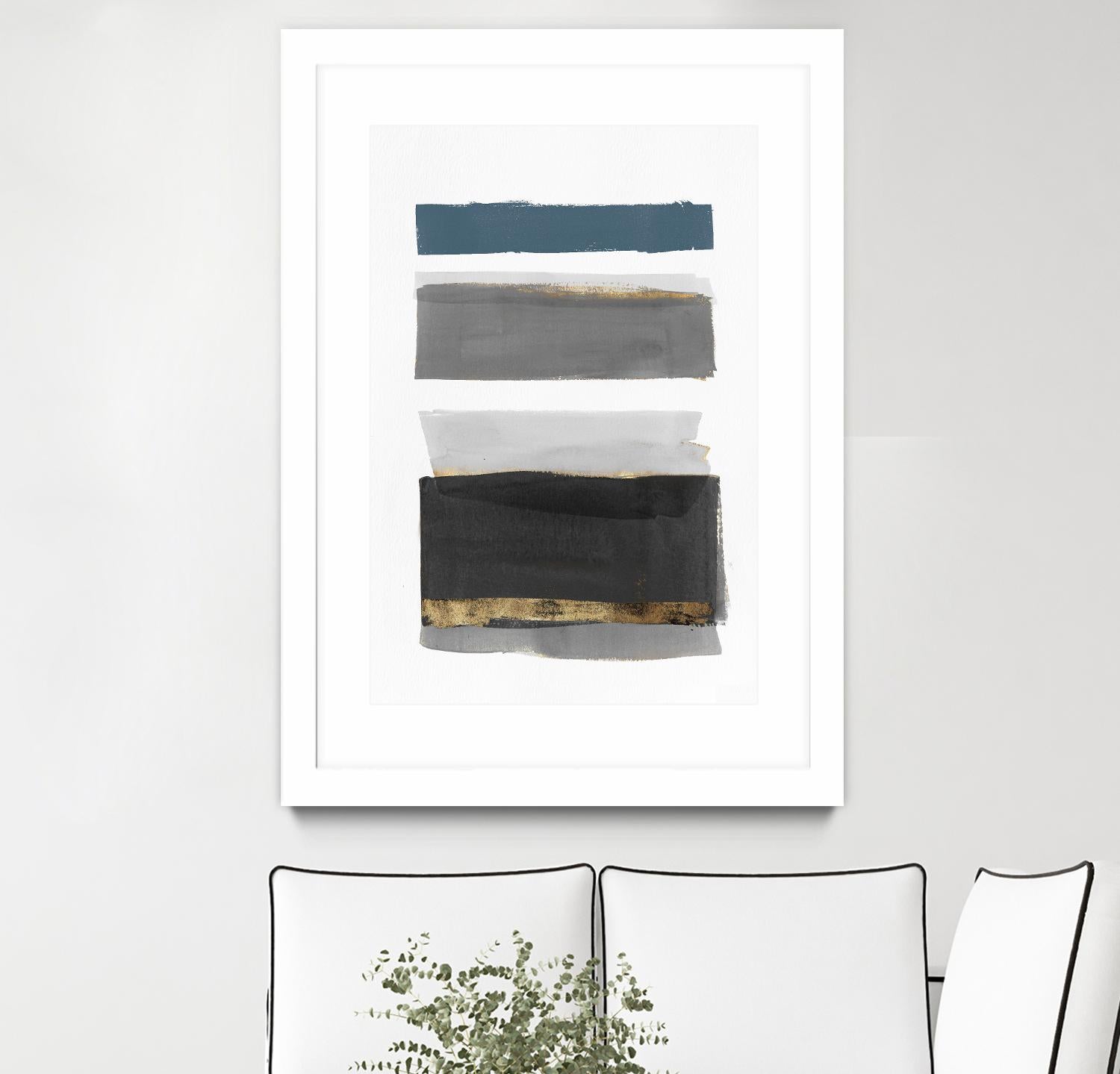 Stacked Stripes II by PI Studio on GIANT ART - gold shapes