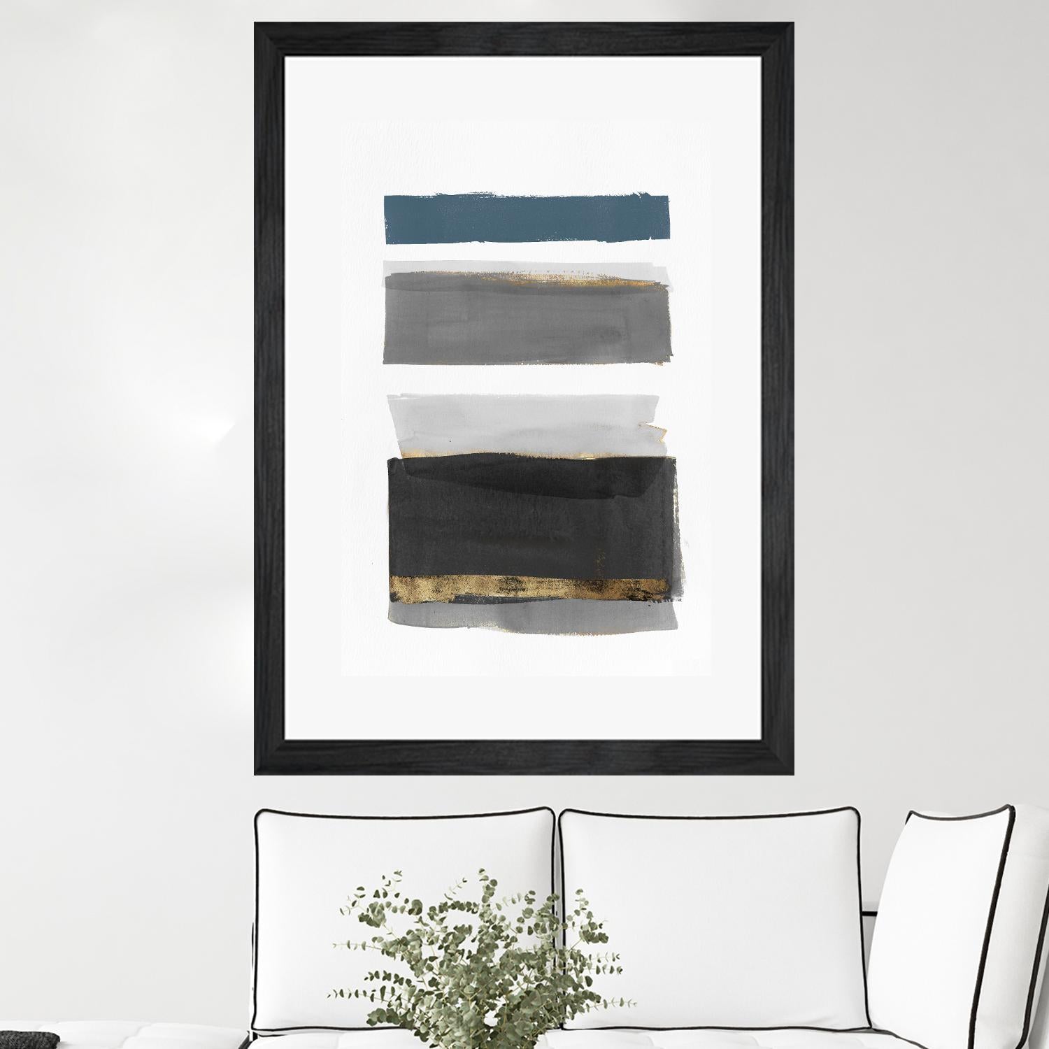 Stacked Stripes II by PI Studio on GIANT ART - gold shapes