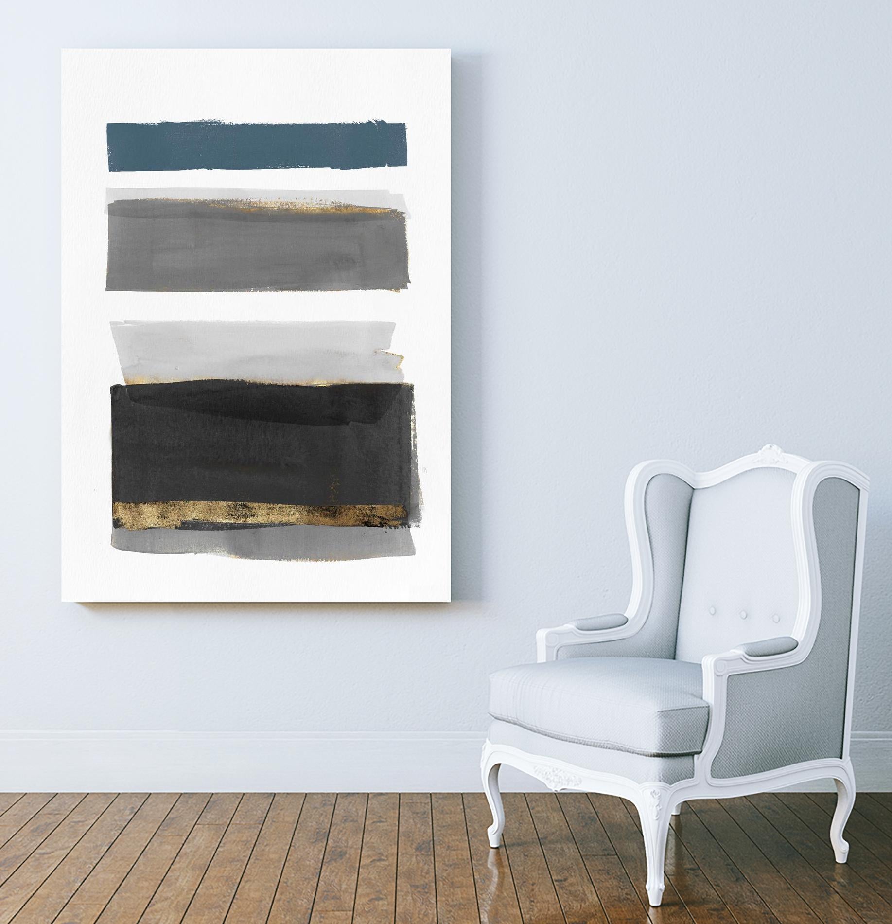 Stacked Stripes II by PI Studio on GIANT ART - gold shapes