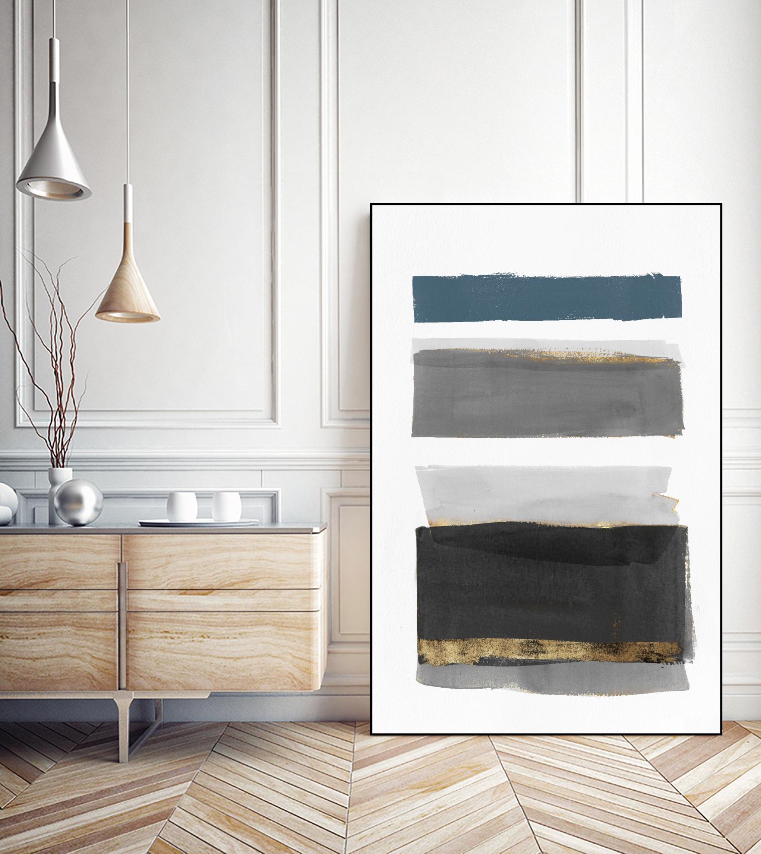 Stacked Stripes II by PI Studio on GIANT ART - gold shapes