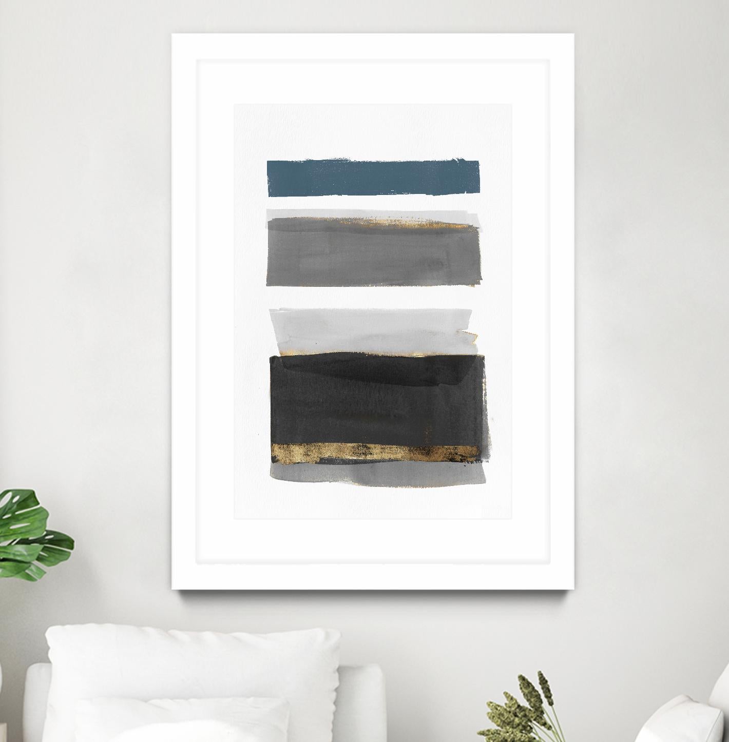 Stacked Stripes II by PI Studio on GIANT ART - gold shapes