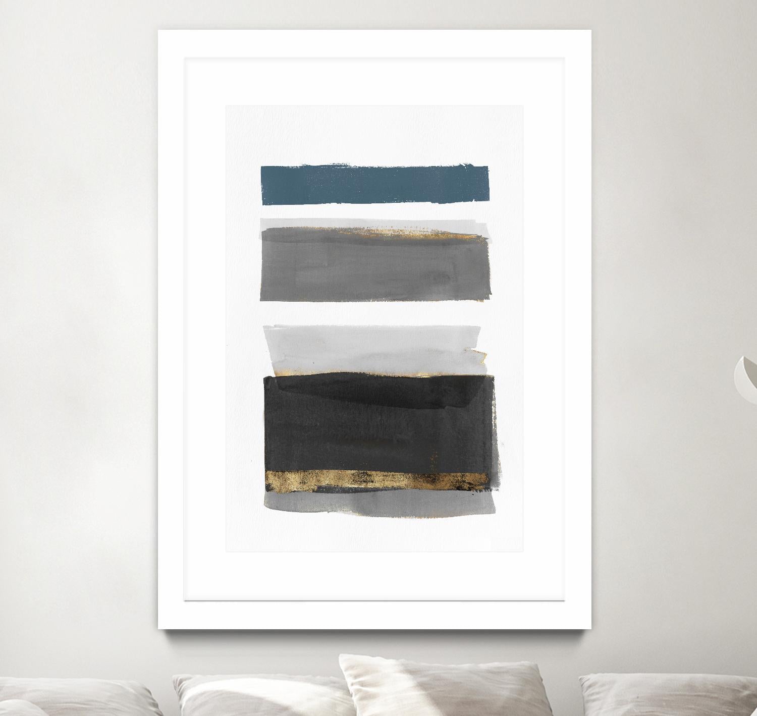 Stacked Stripes II by PI Studio on GIANT ART - gold shapes