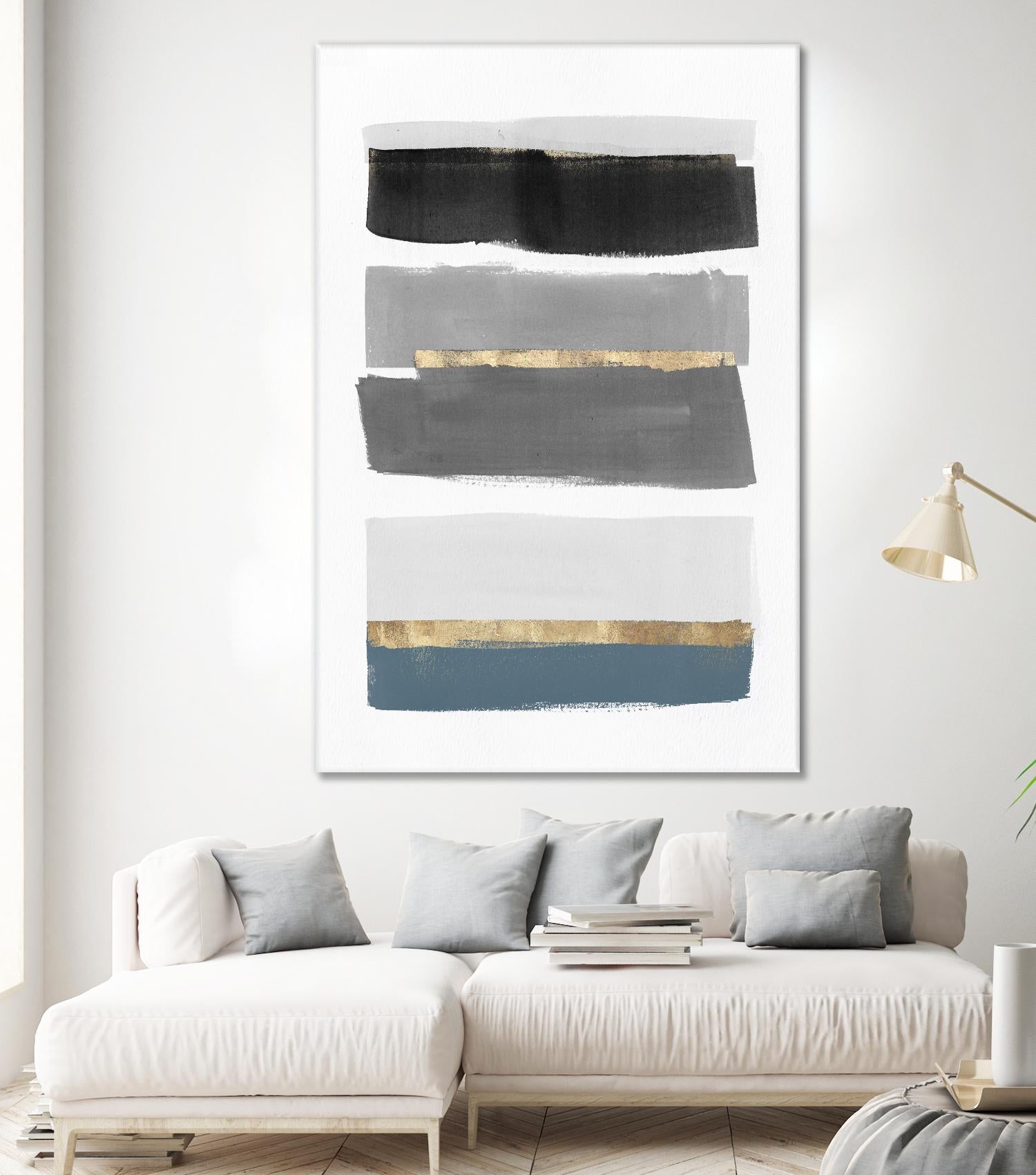 Stacked Stripes III by PI Studio on GIANT ART - gold shapes stripes