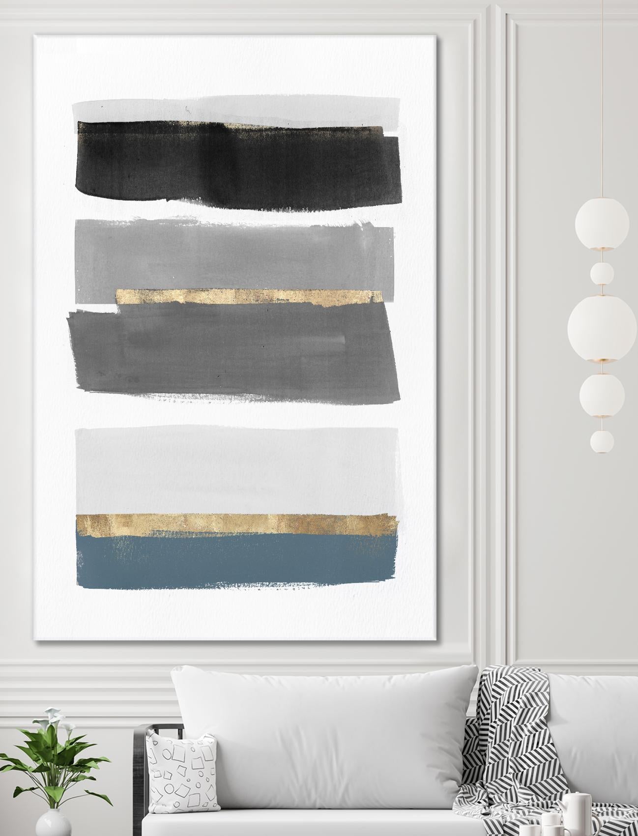 Stacked Stripes III by PI Studio on GIANT ART - gold shapes stripes