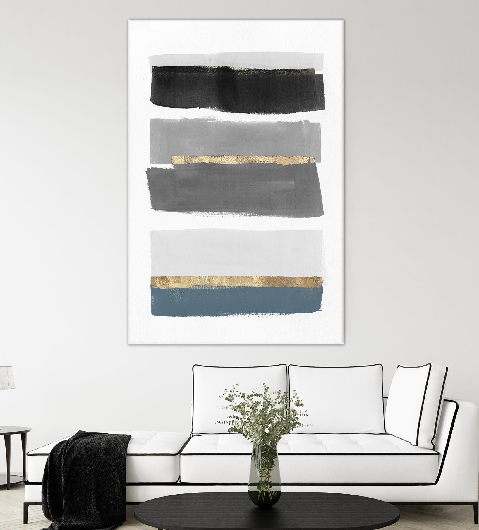 Stacked Stripes III by PI Studio on GIANT ART - gold shapes stripes