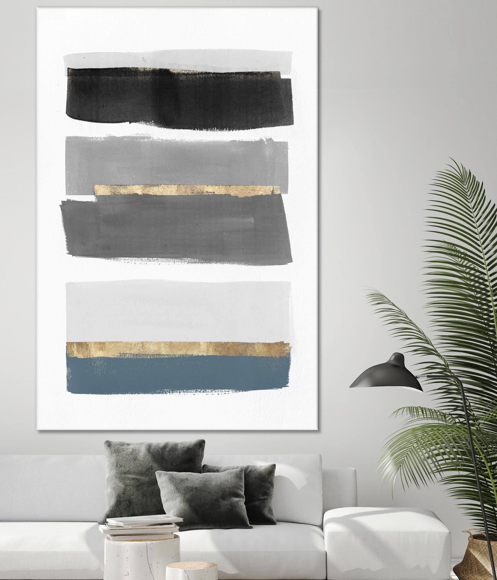 Stacked Stripes III by PI Studio on GIANT ART - gold shapes stripes