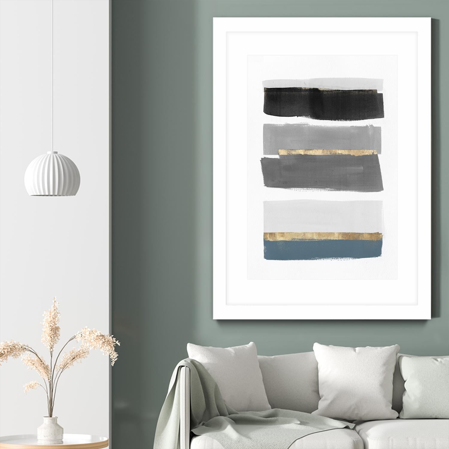 Stacked Stripes III by PI Studio on GIANT ART - gold shapes stripes