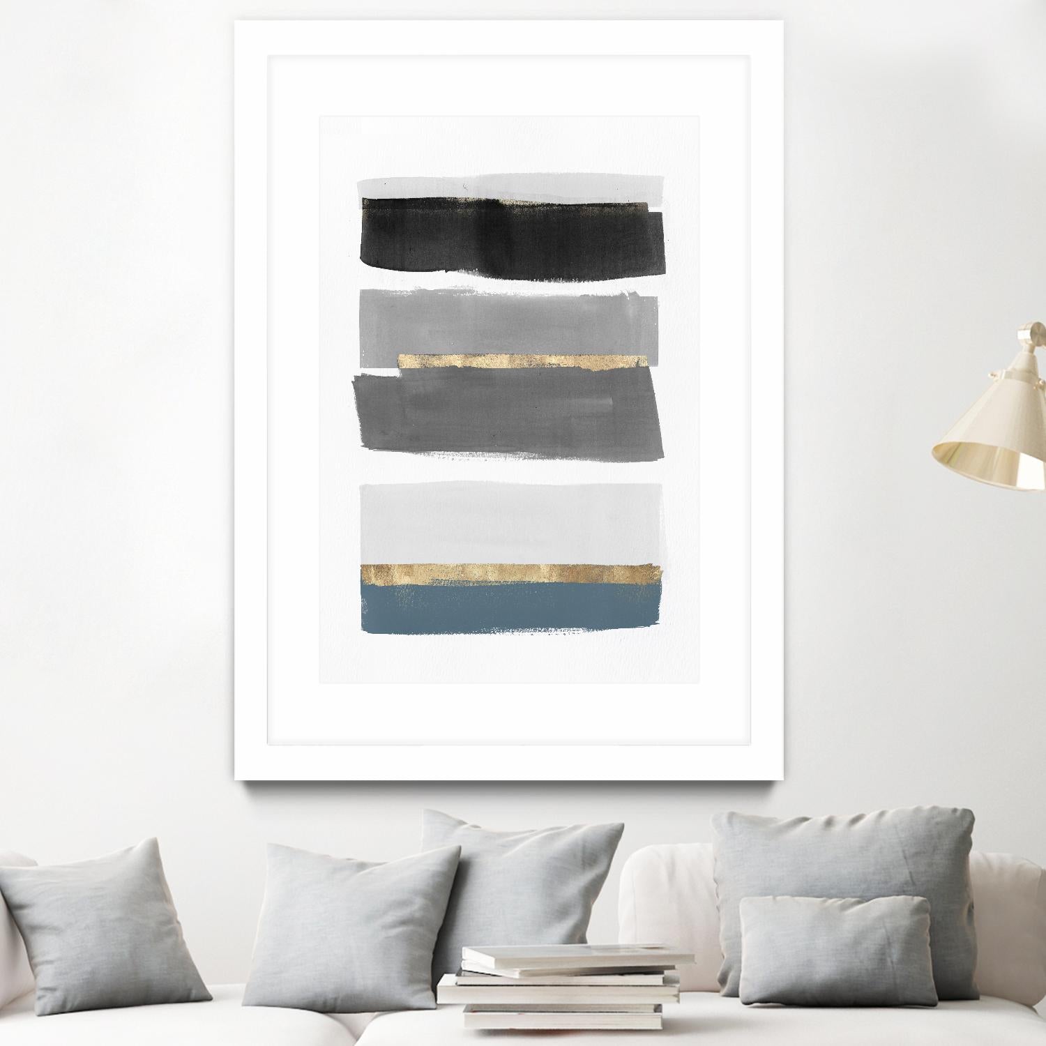 Stacked Stripes III by PI Studio on GIANT ART - gold shapes stripes