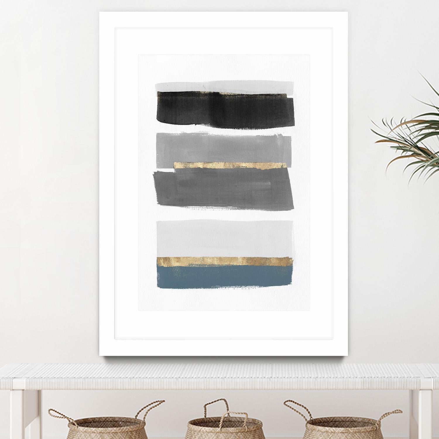 Stacked Stripes III by PI Studio on GIANT ART - gold shapes stripes