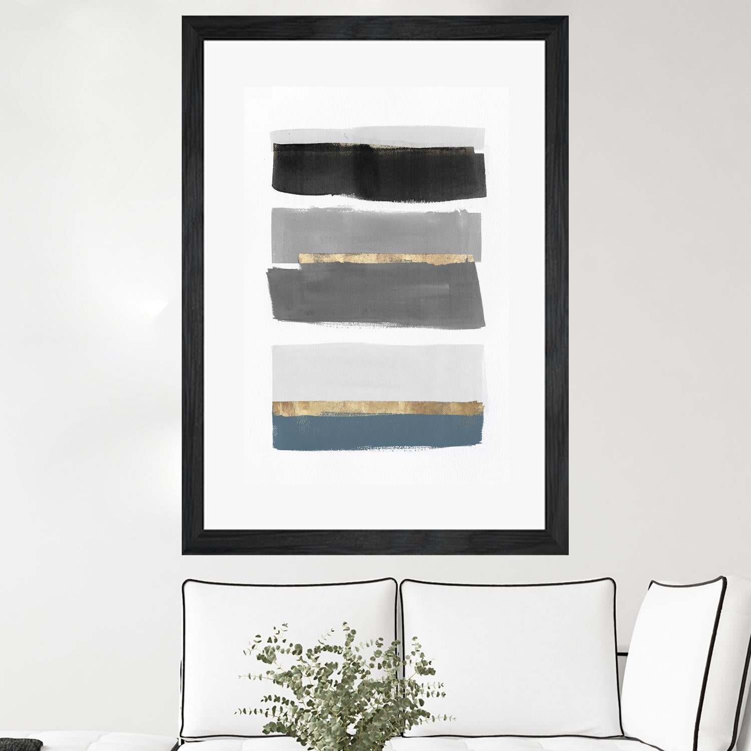 Stacked Stripes III by PI Studio on GIANT ART - gold shapes stripes