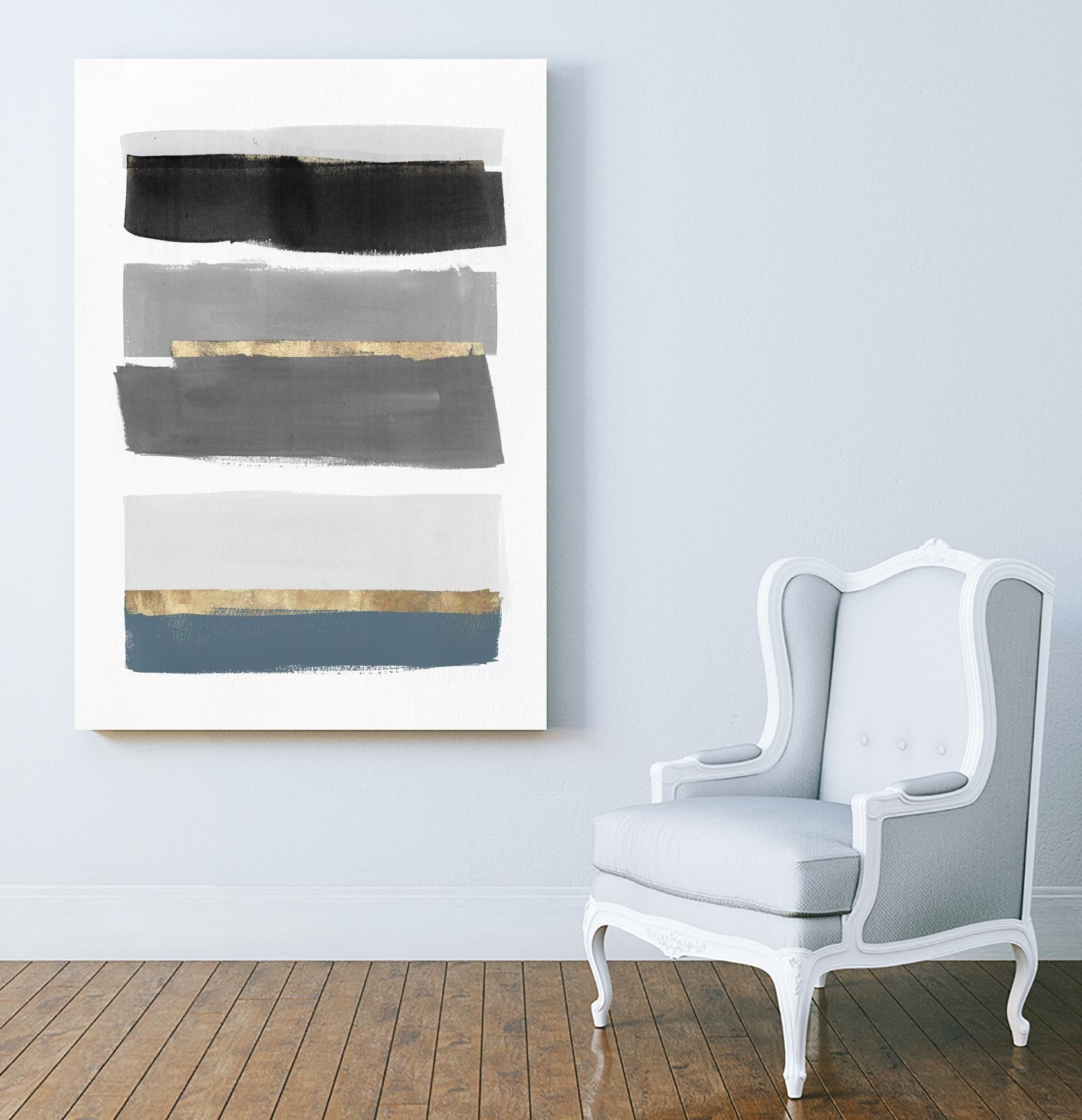 Stacked Stripes III by PI Studio on GIANT ART - gold shapes stripes