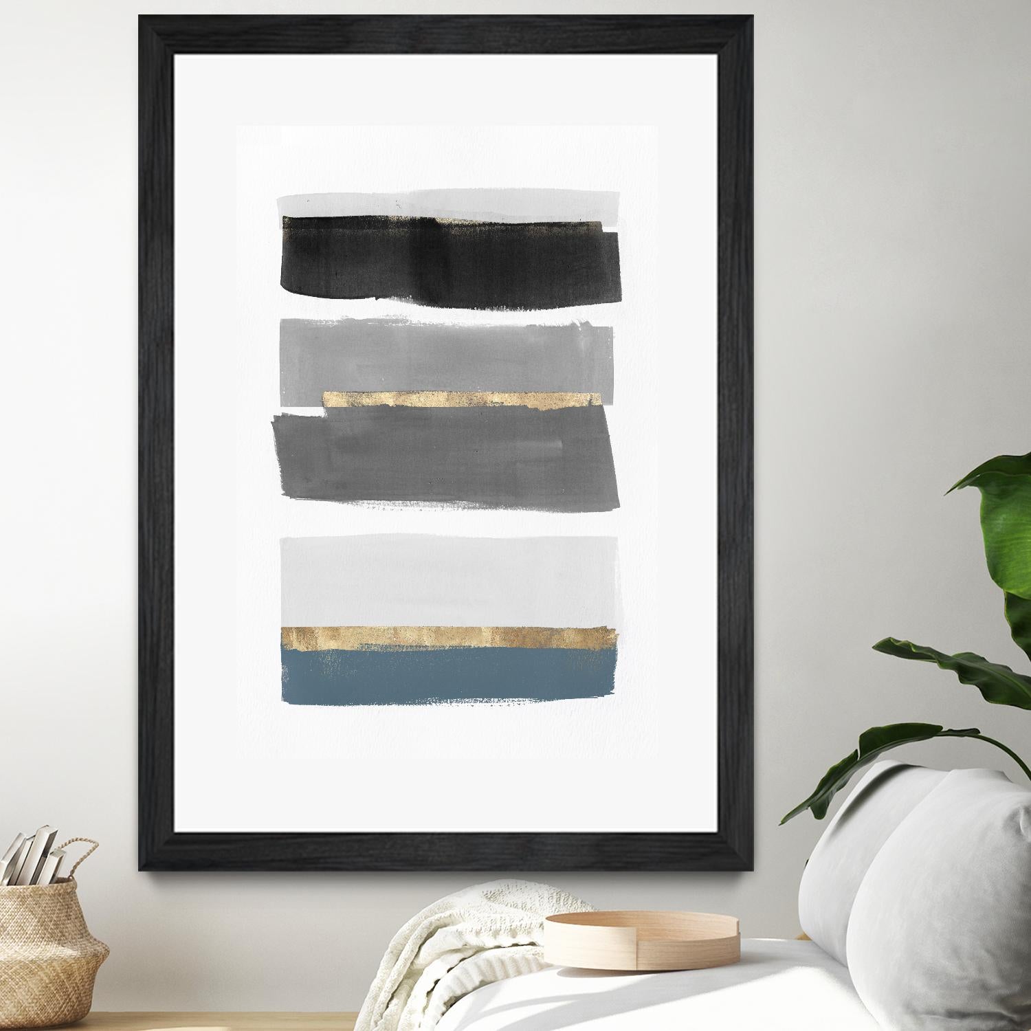 Stacked Stripes III by PI Studio on GIANT ART - gold shapes stripes