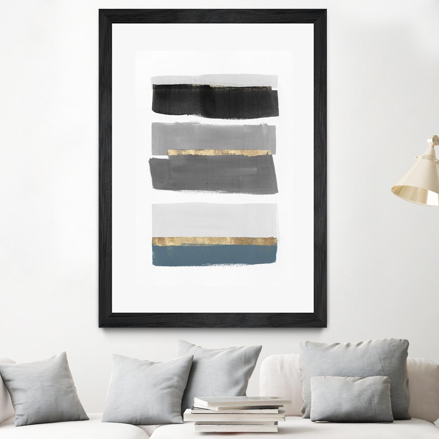 Stacked Stripes III by PI Studio on GIANT ART - gold shapes stripes