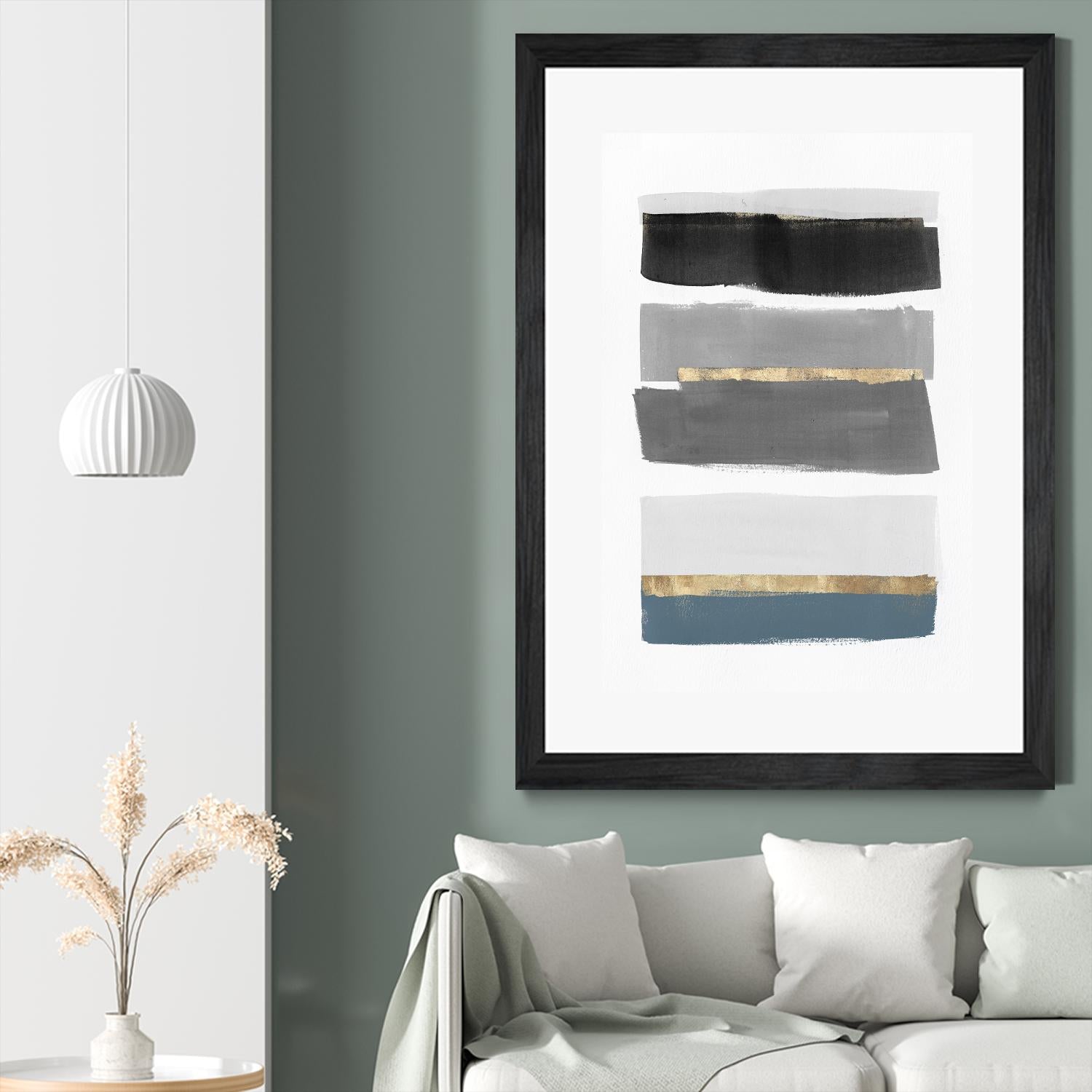 Stacked Stripes III by PI Studio on GIANT ART - gold shapes stripes