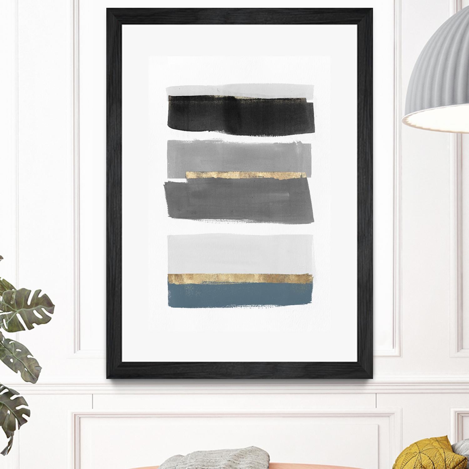 Stacked Stripes III by PI Studio on GIANT ART - gold shapes stripes