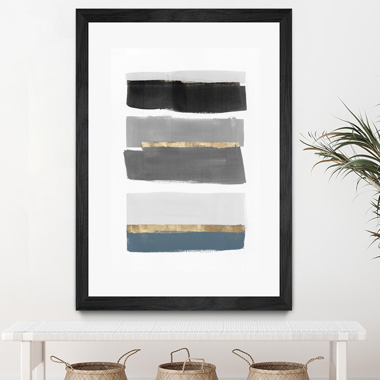 Stacked Stripes III by PI Studio on GIANT ART - gold shapes stripes