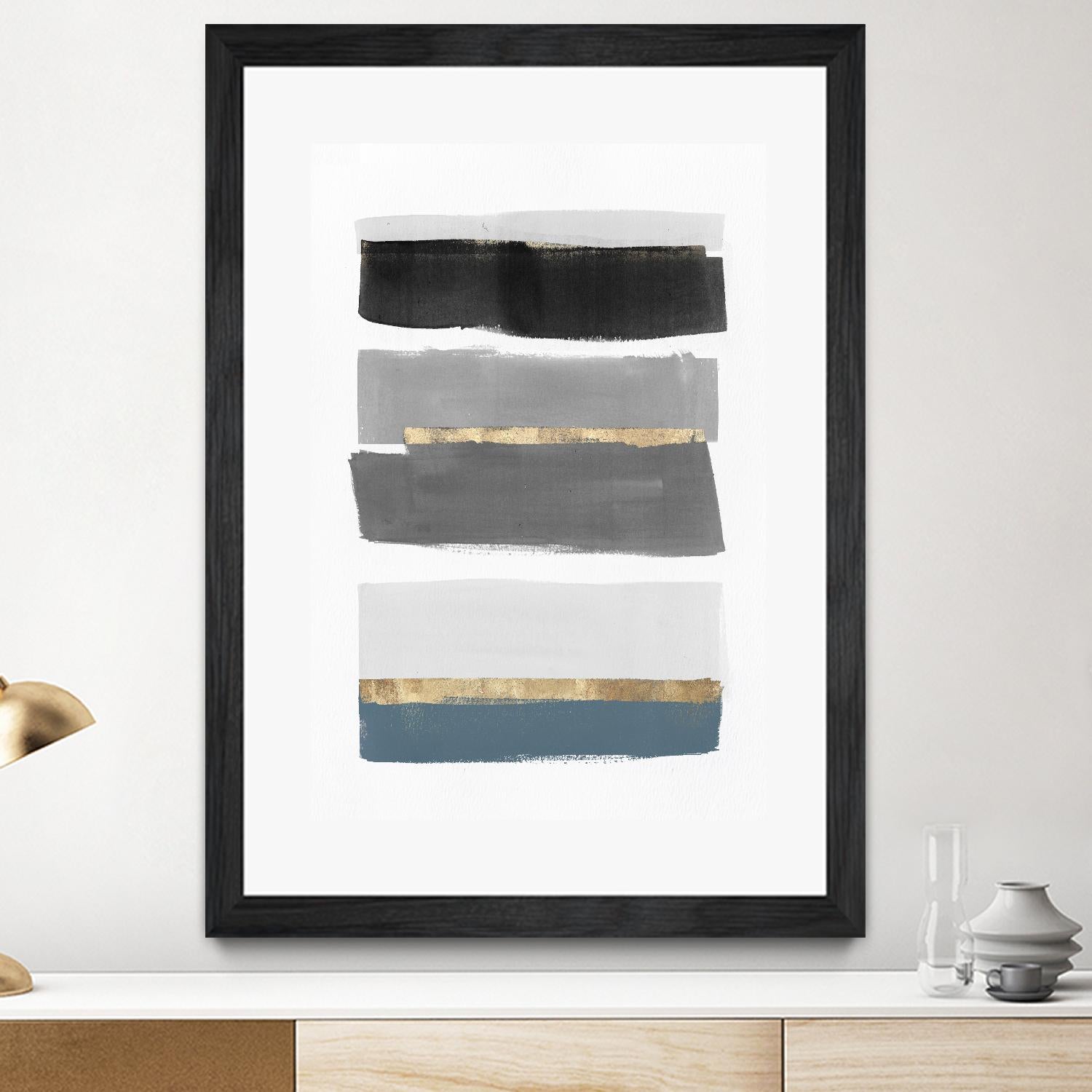 Stacked Stripes III by PI Studio on GIANT ART - gold shapes stripes