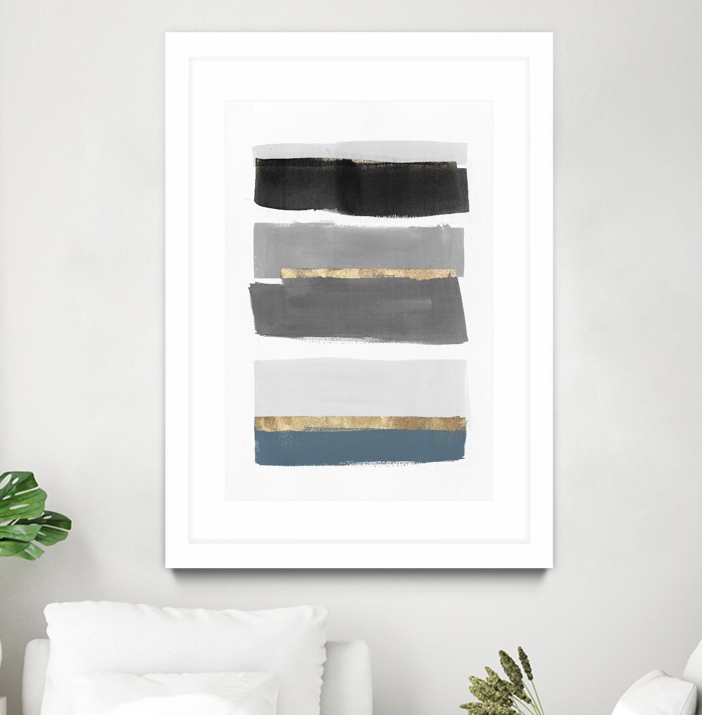 Stacked Stripes III by PI Studio on GIANT ART - gold shapes stripes