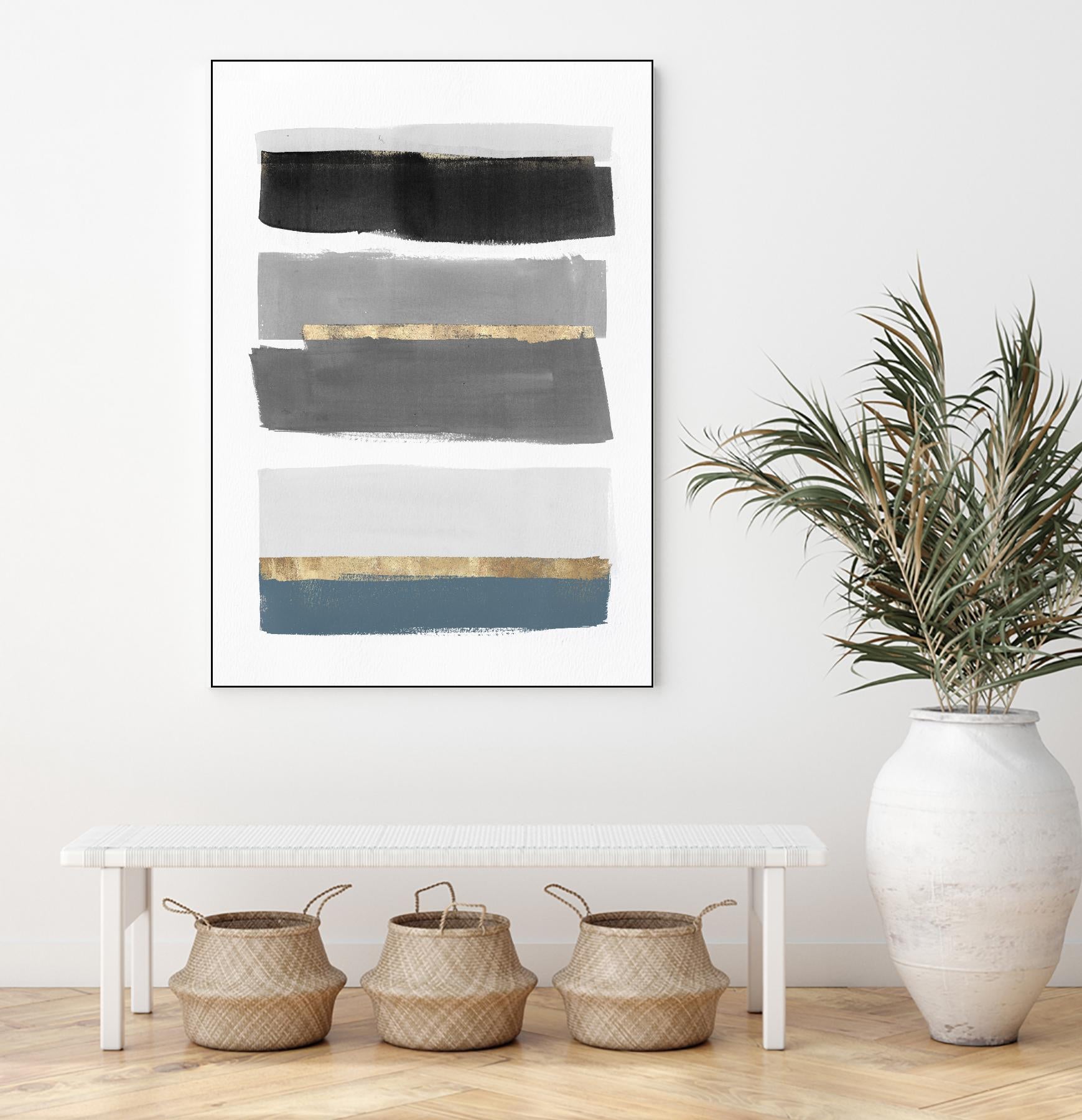 Stacked Stripes III by PI Studio on GIANT ART - gold shapes stripes