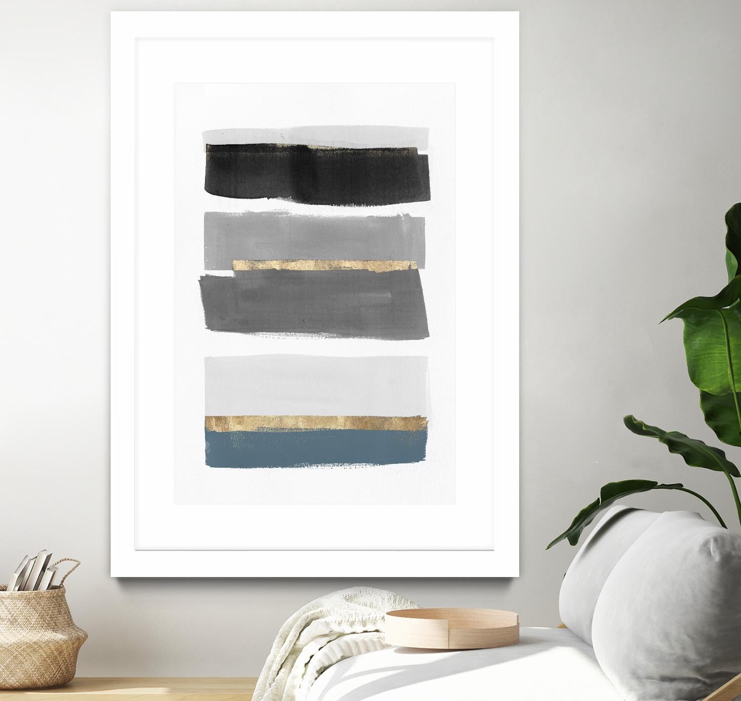 Stacked Stripes III by PI Studio on GIANT ART - gold shapes stripes