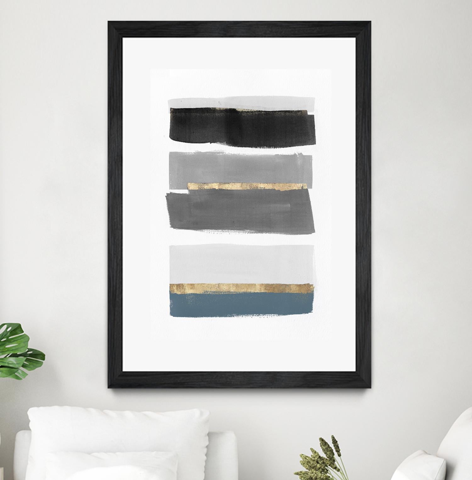 Stacked Stripes III by PI Studio on GIANT ART - gold shapes stripes