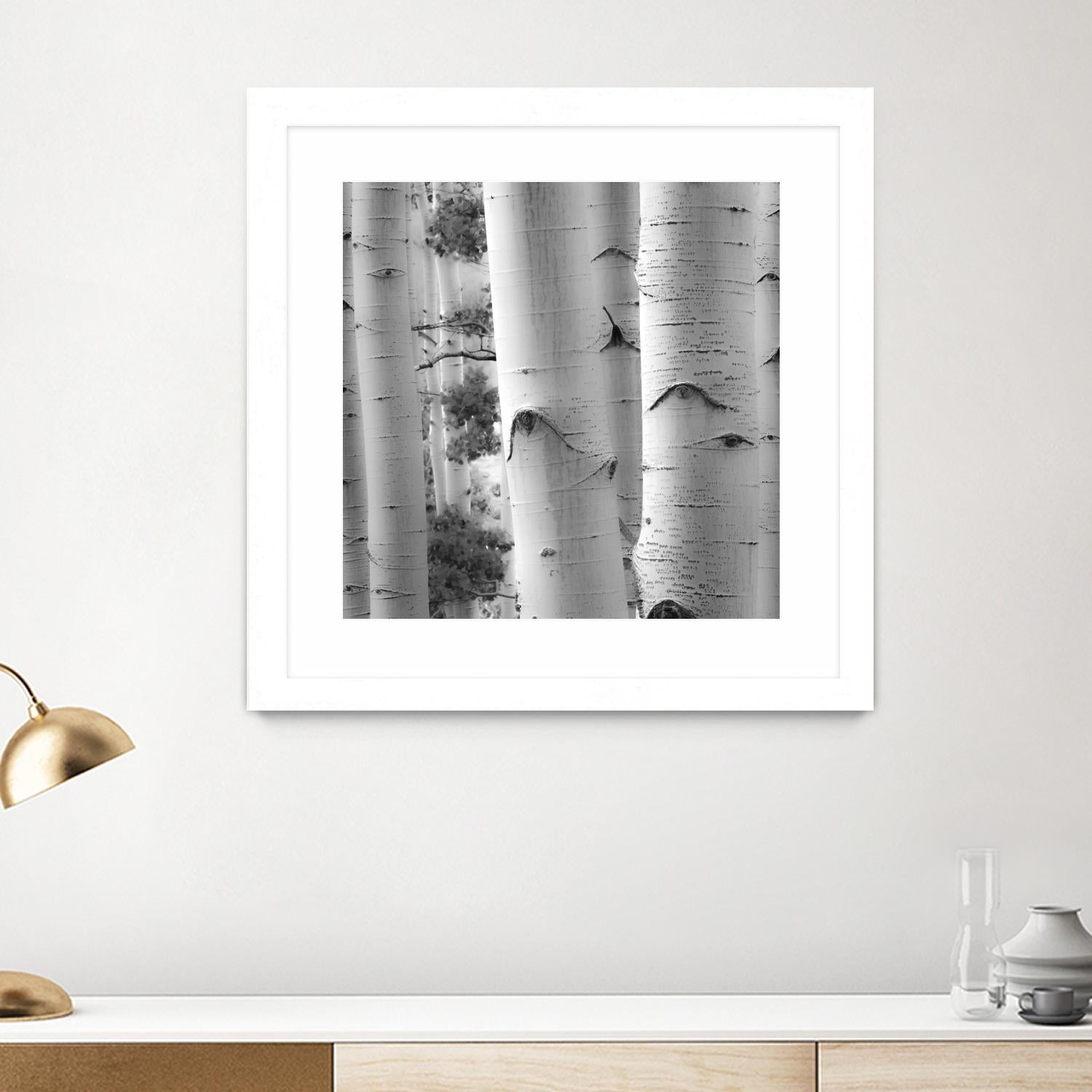 Birches in Grey I by Rick Cotter on GIANT ART - black trees