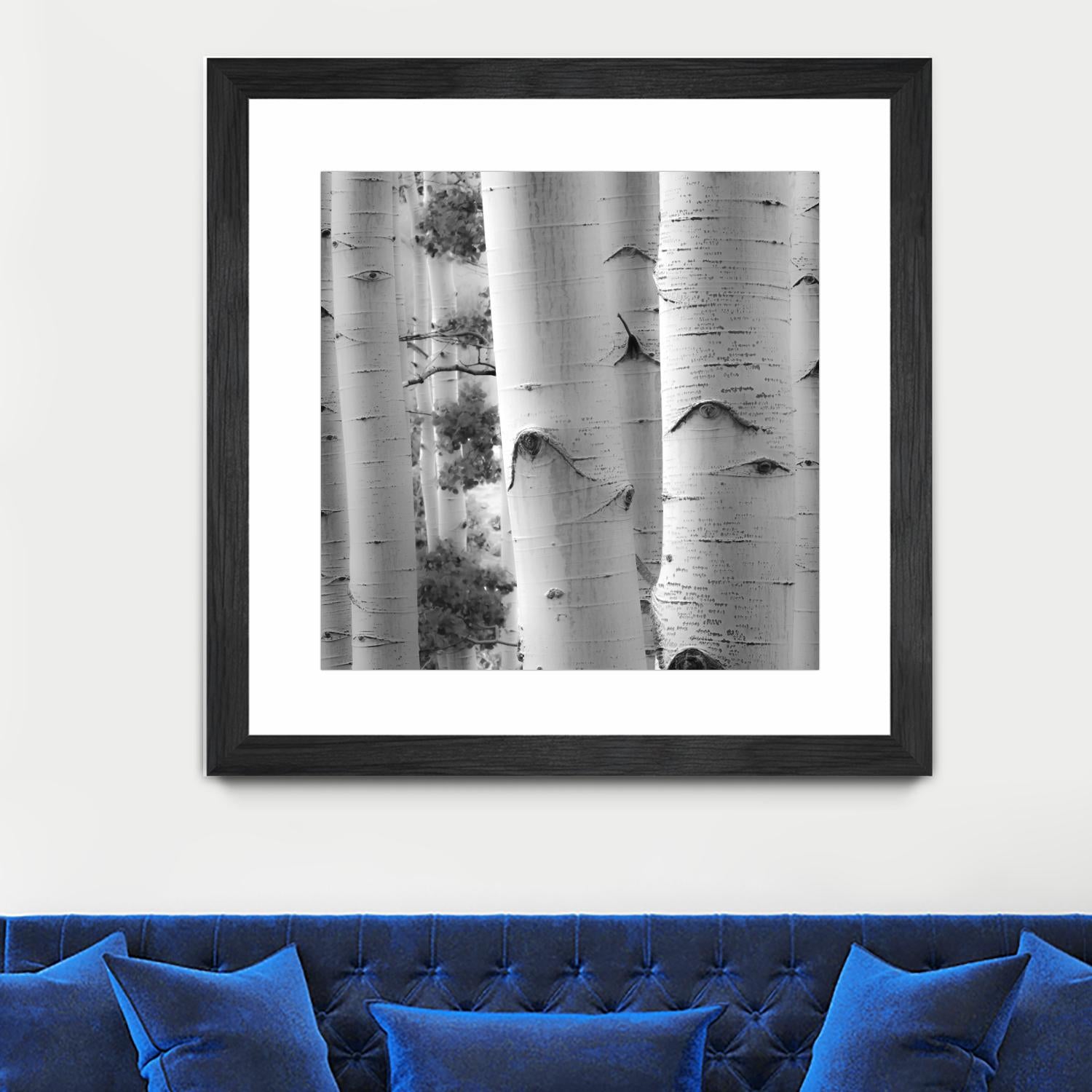 Birches in Grey I by Rick Cotter on GIANT ART - black trees