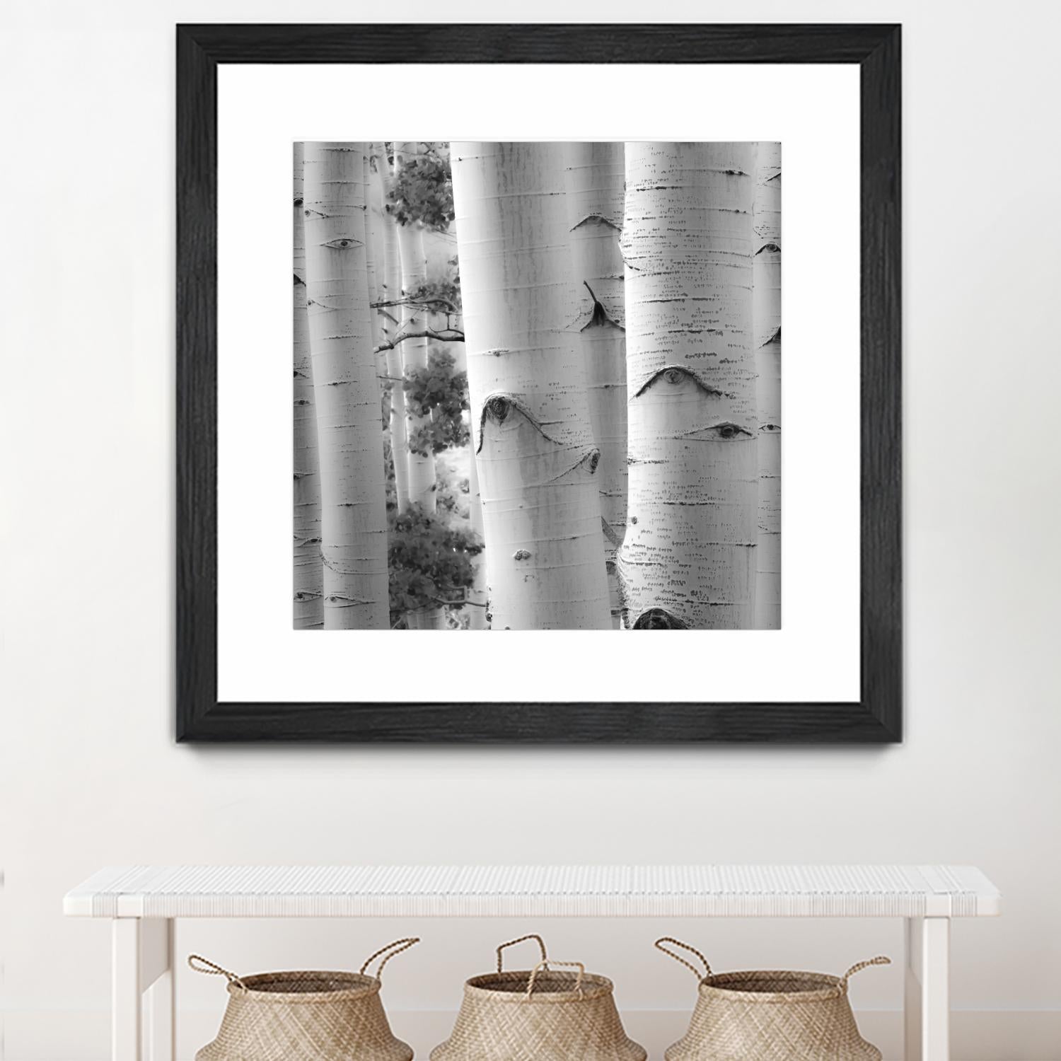 Birches in Grey I by Rick Cotter on GIANT ART - black trees