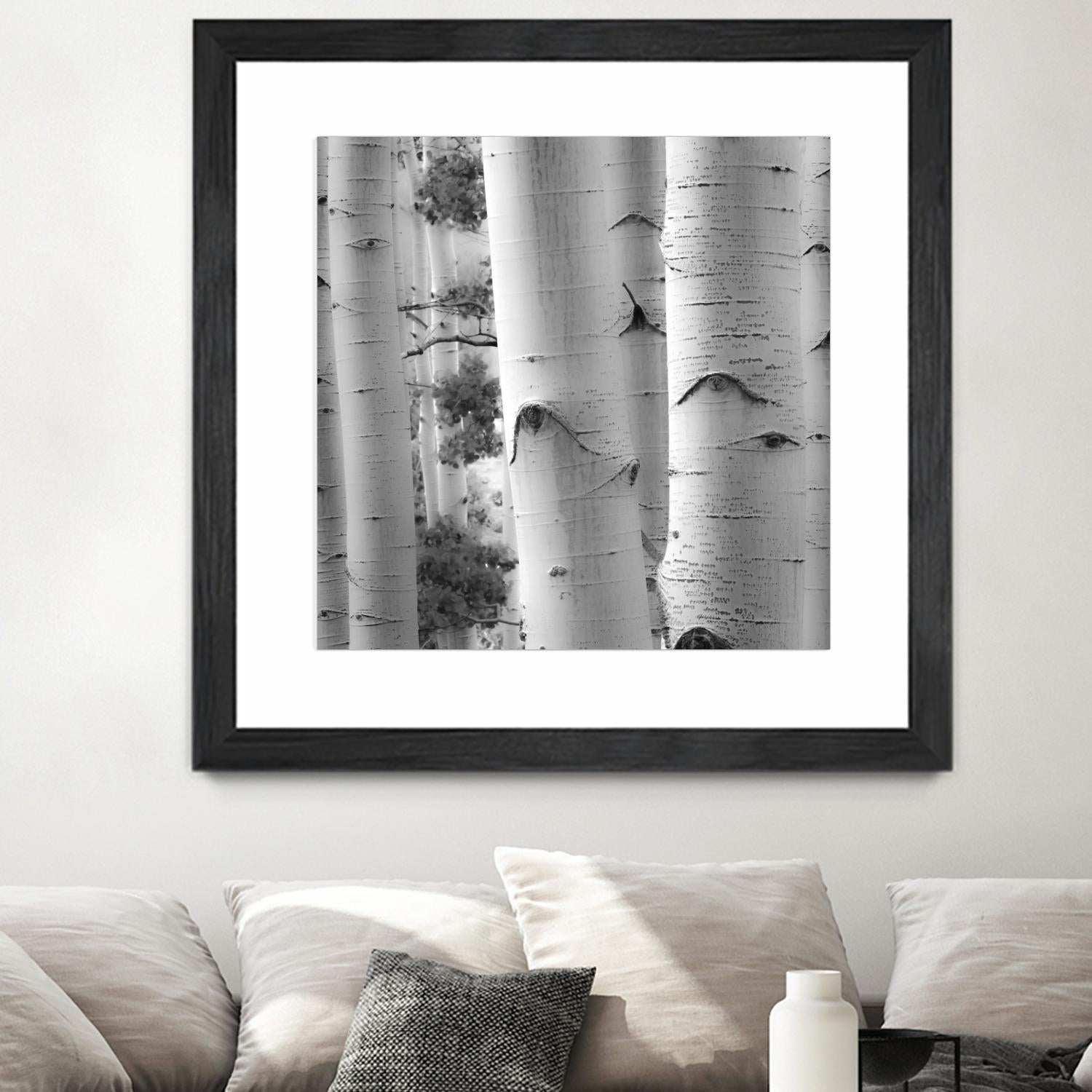 Birches in Grey I by Rick Cotter on GIANT ART - black trees
