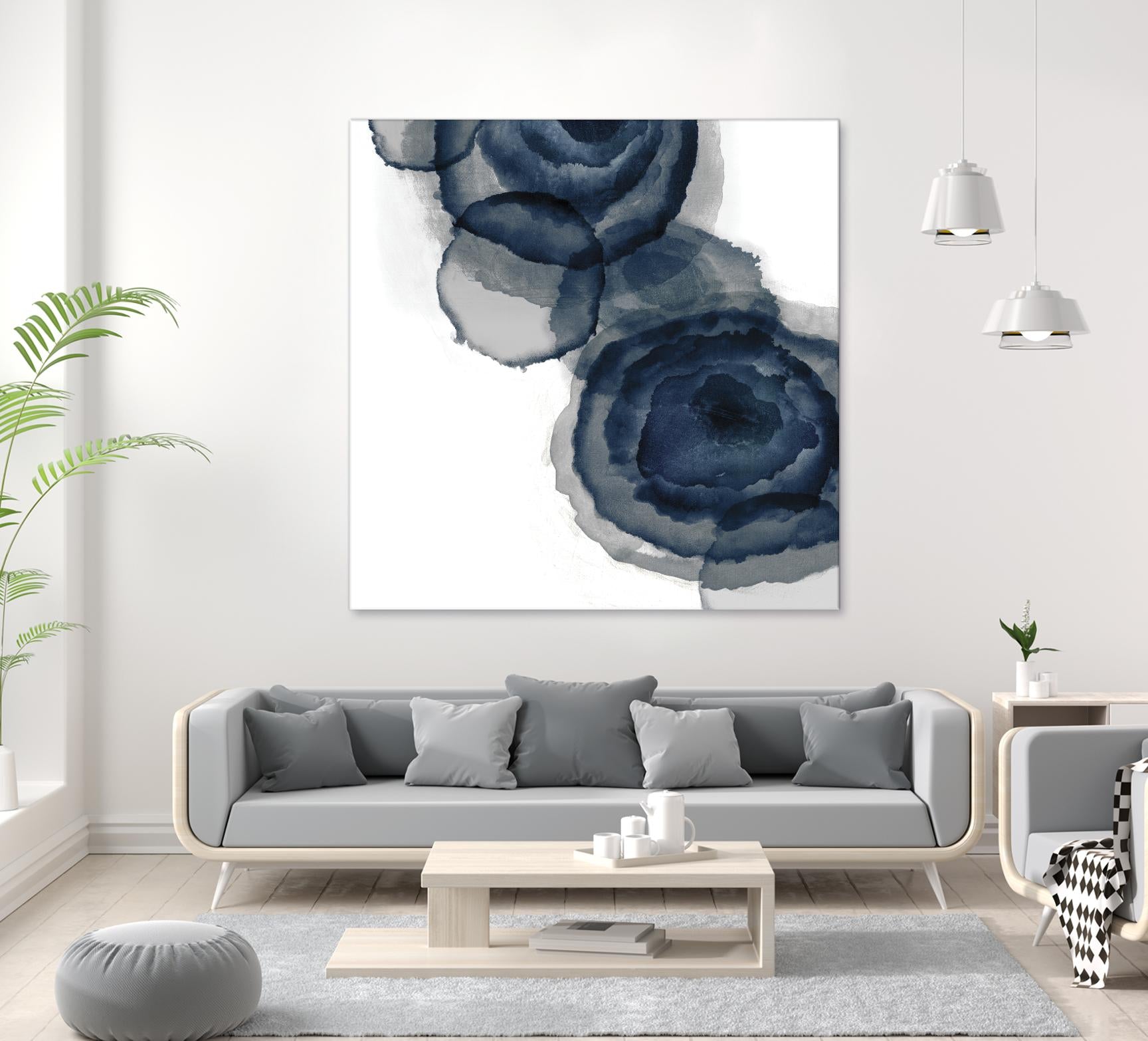 Blotted Ink I by Tom Reeves on GIANT ART - blue abstract