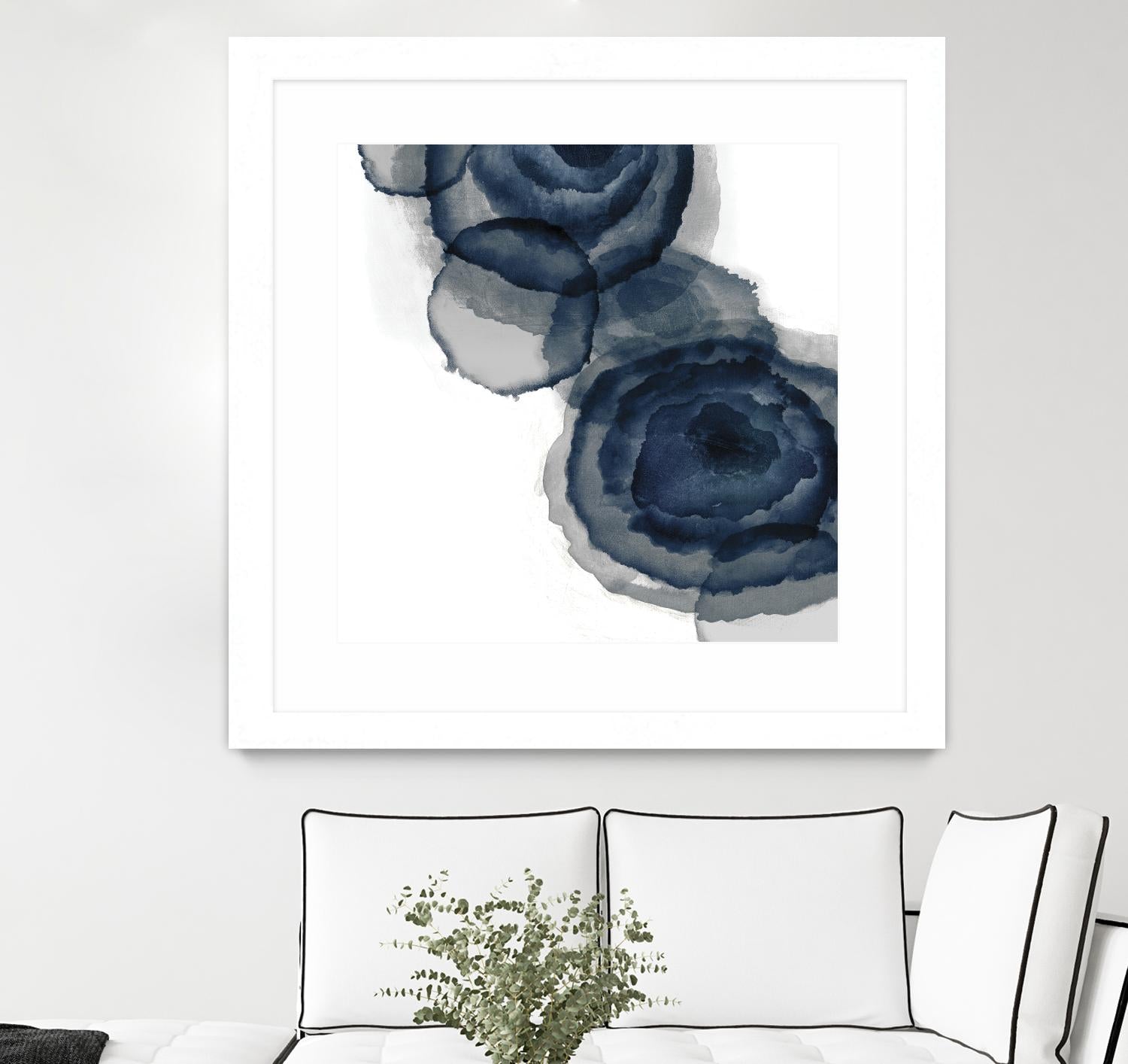 Blotted Ink I by Tom Reeves on GIANT ART - blue abstract