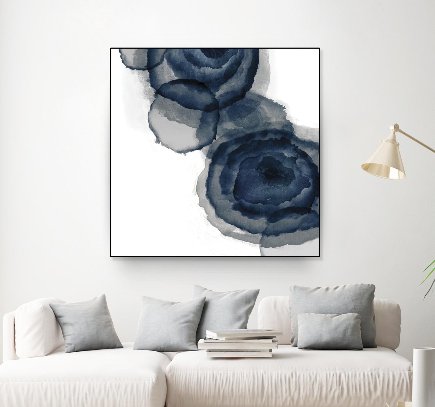 Blotted Ink I by Tom Reeves on GIANT ART - blue abstract