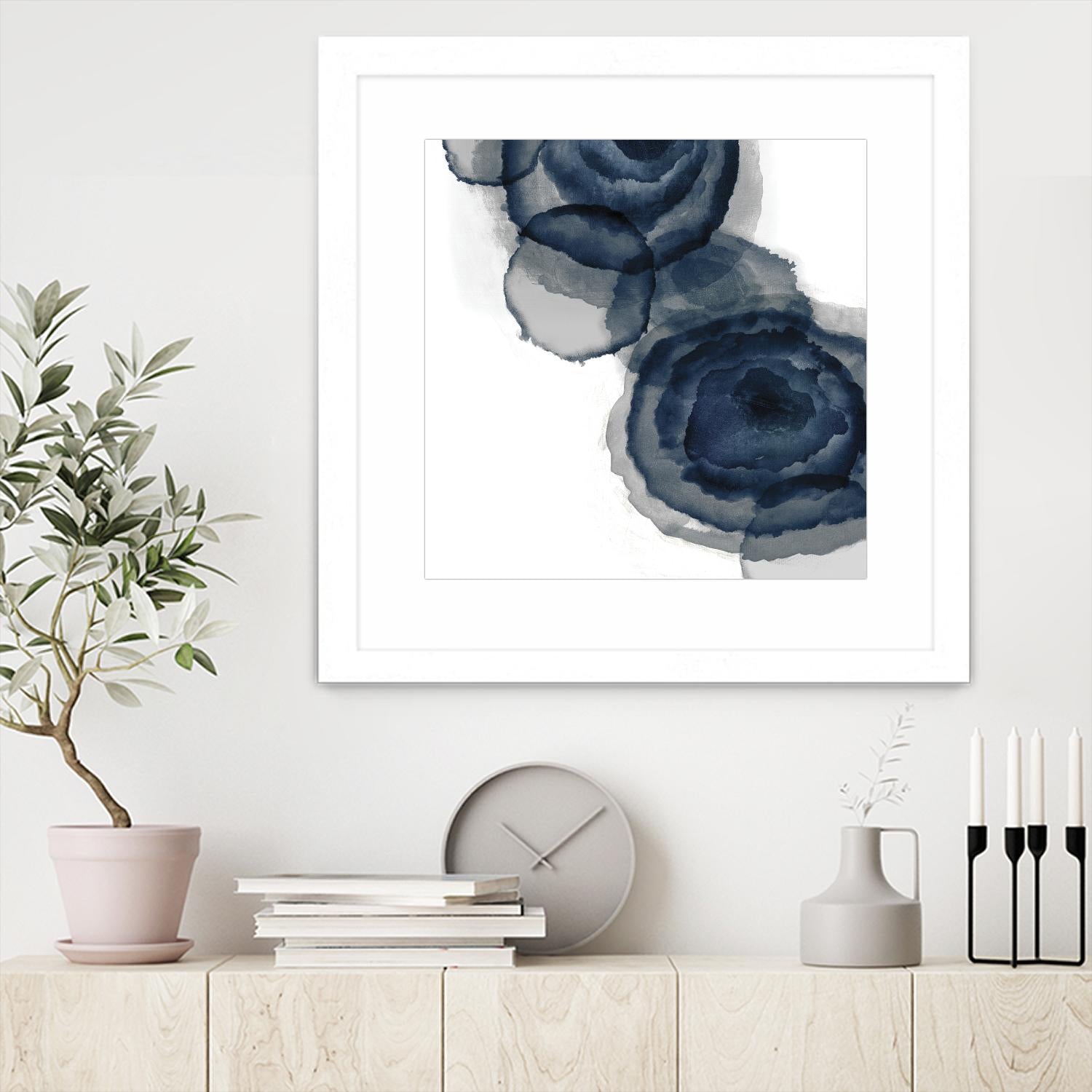 Blotted Ink I by Tom Reeves on GIANT ART - blue abstract