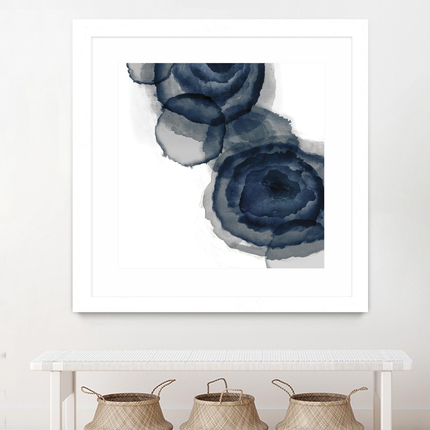 Blotted Ink I by Tom Reeves on GIANT ART - blue abstract