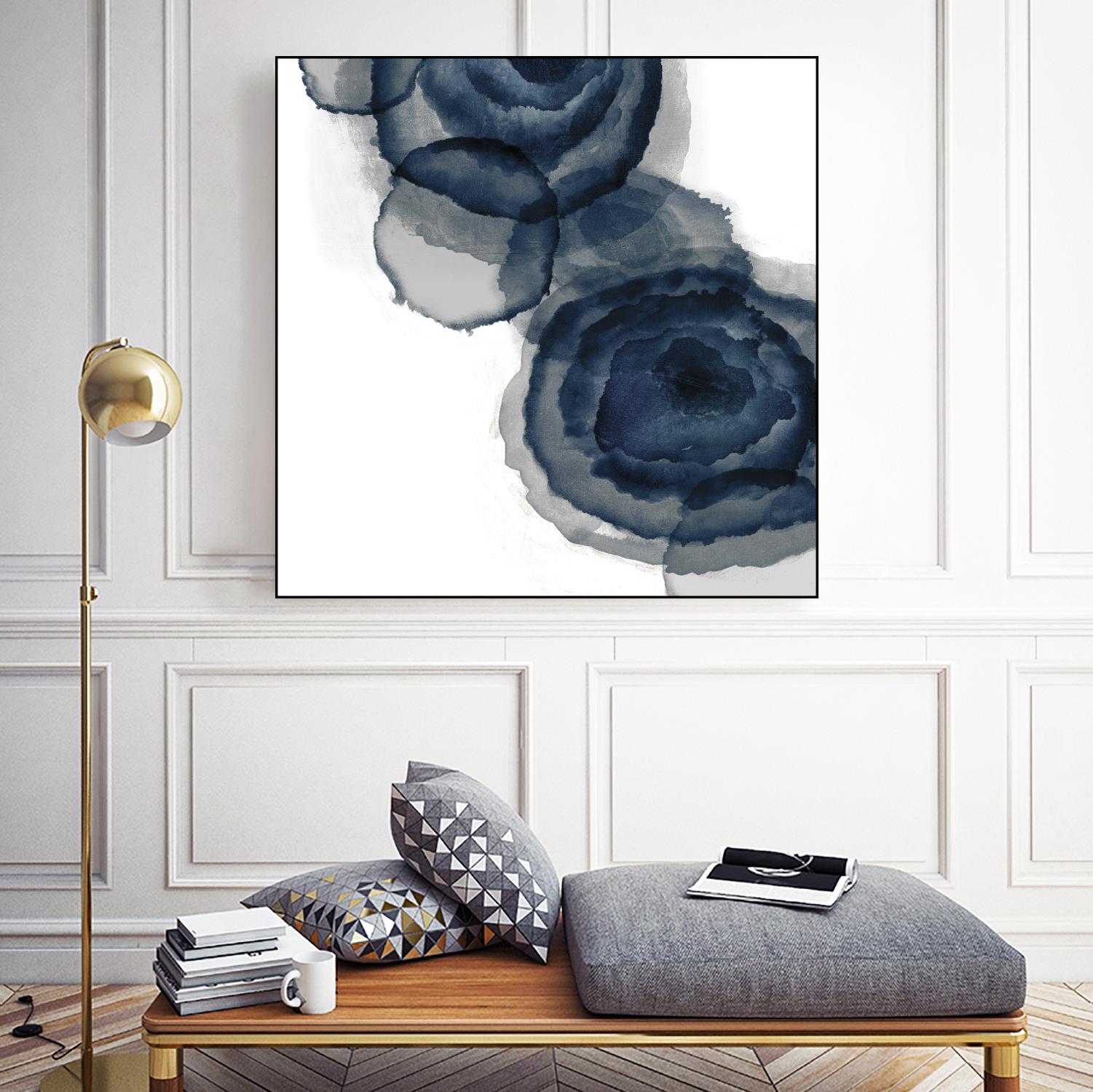 Blotted Ink I by Tom Reeves on GIANT ART - blue abstract