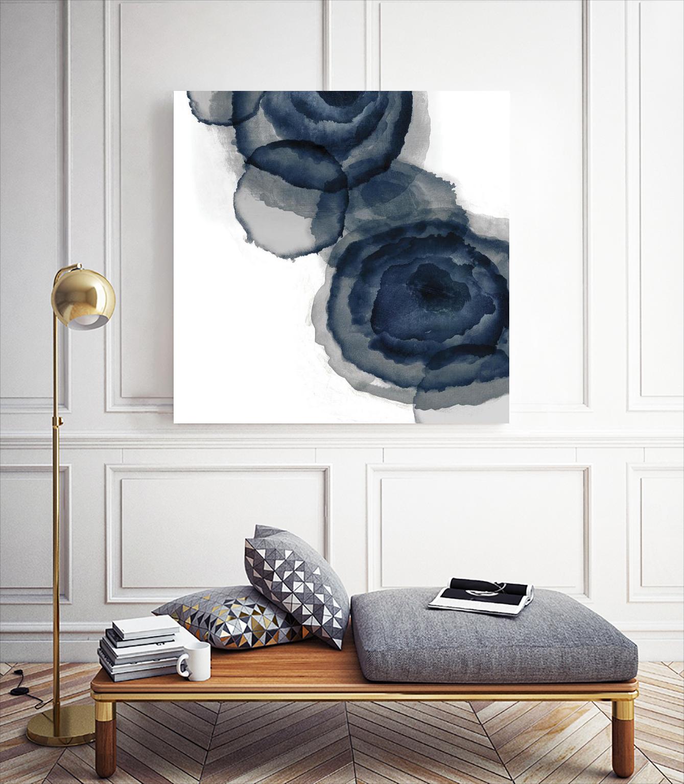 Blotted Ink I by Tom Reeves on GIANT ART - blue abstract