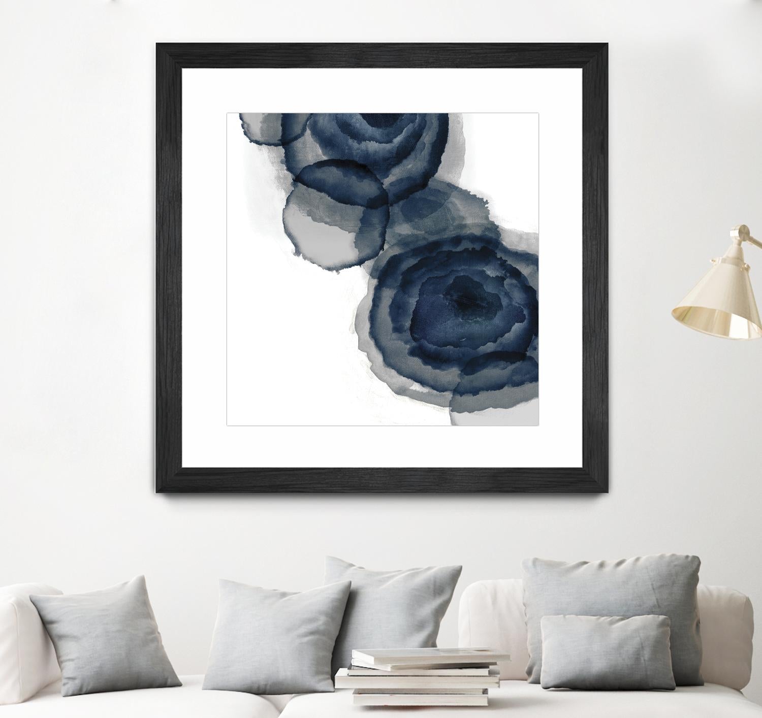 Blotted Ink I by Tom Reeves on GIANT ART - blue abstract